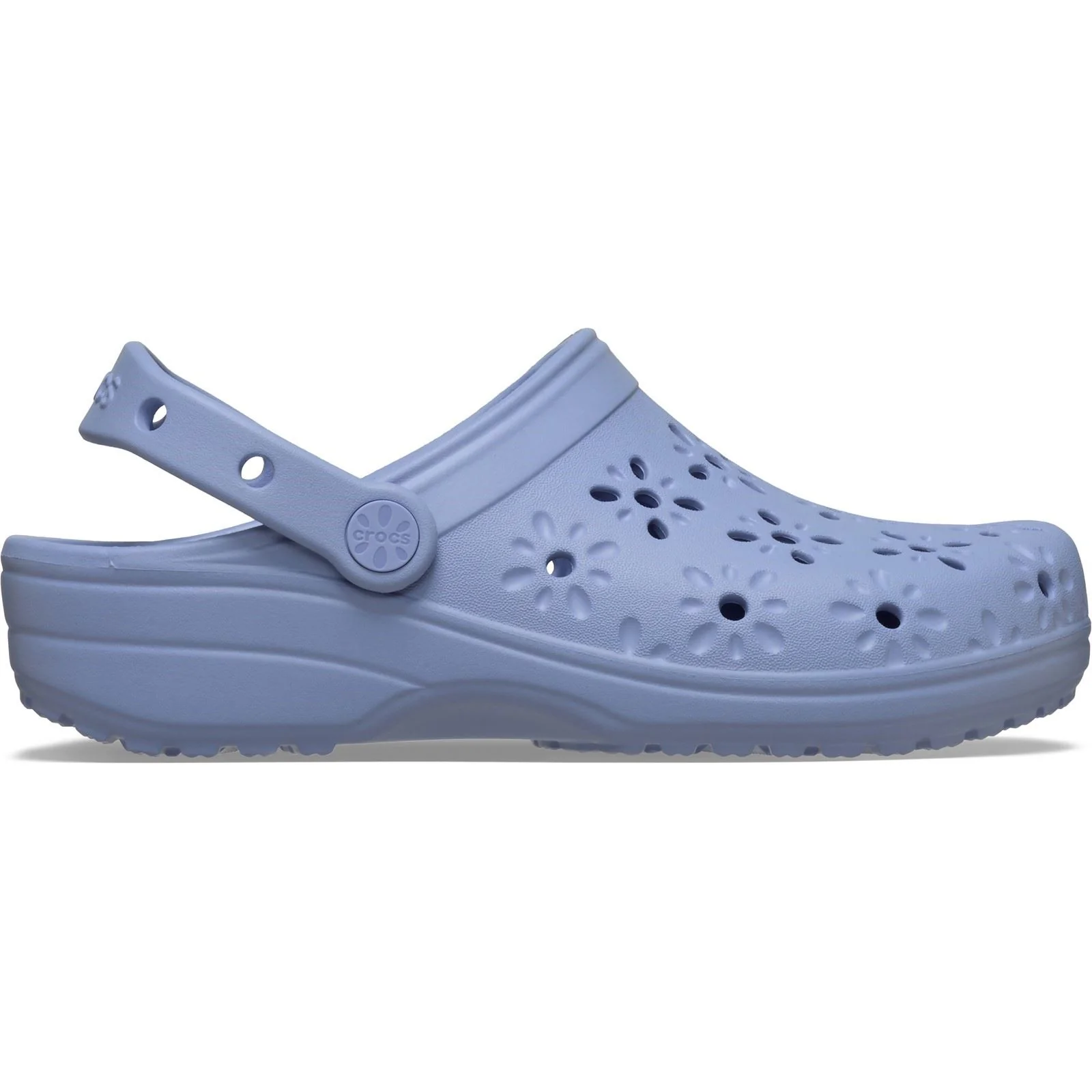 Crocs Classic Floral Cut Out Thermoplastic Women's Blue Haze Flip Flops - Image 7