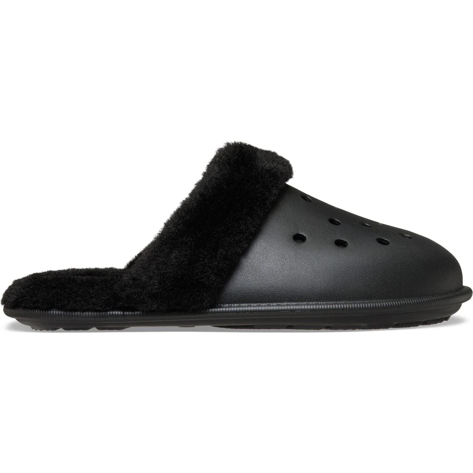 Crocs Classic Fuzz Scuff Thermoplastic Black Slippers - Image 7