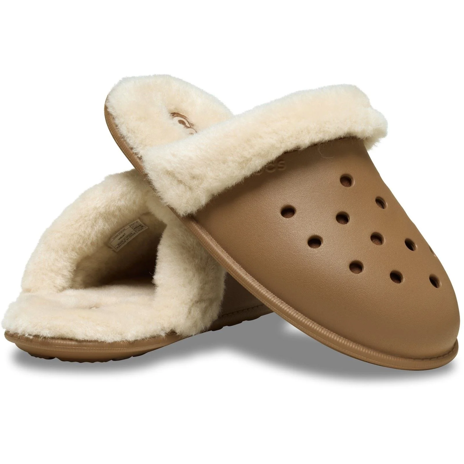Crocs Classic Fuzz Scuff Thermoplastic Sepia Slippers - Image 3