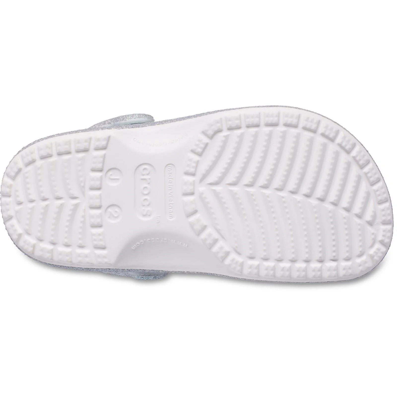 Crocs Classic Glitter Clog Thermoplastic Kids White Loafers - Image 4
