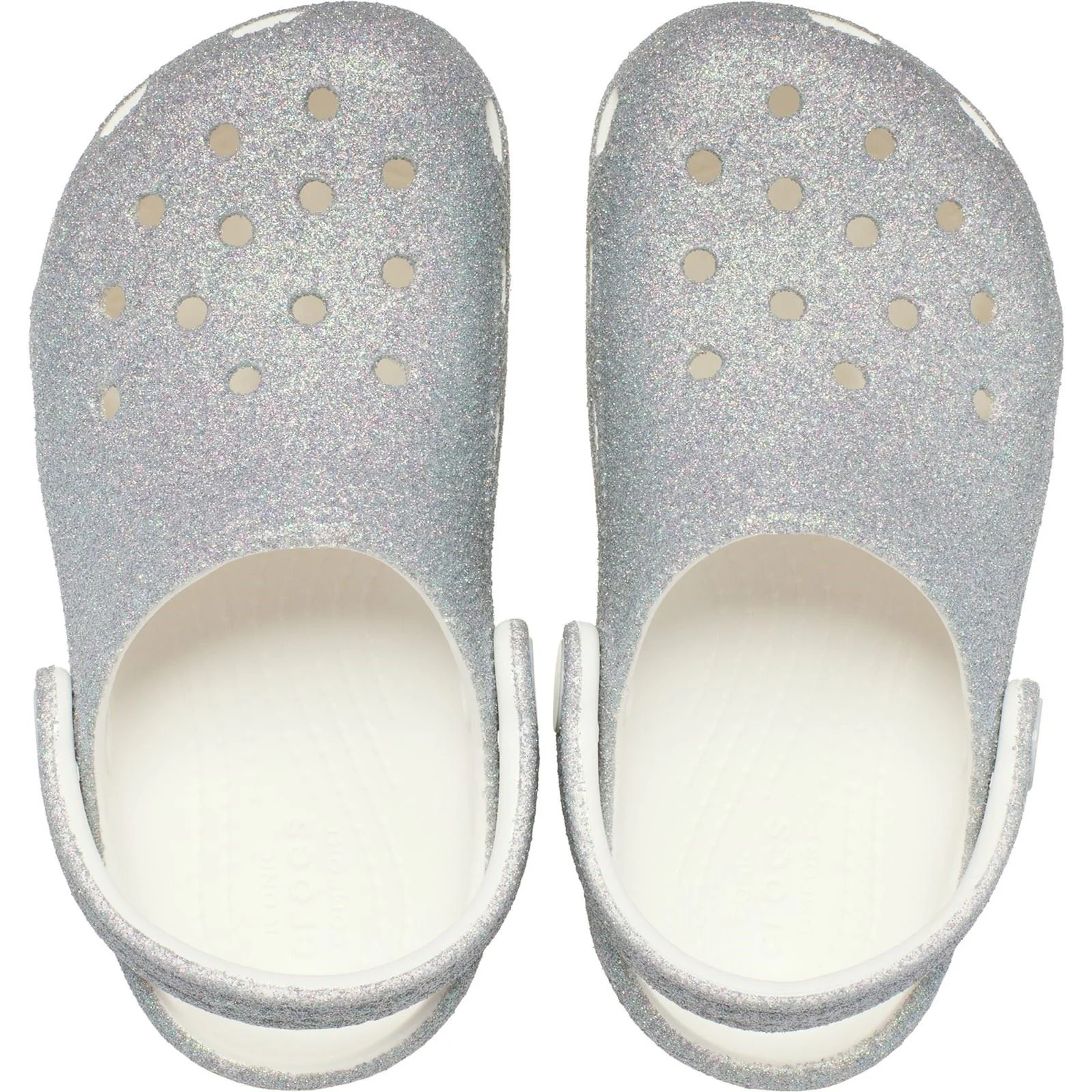 Crocs Classic Glitter Clog Thermoplastic Kids White Loafers - Image 5
