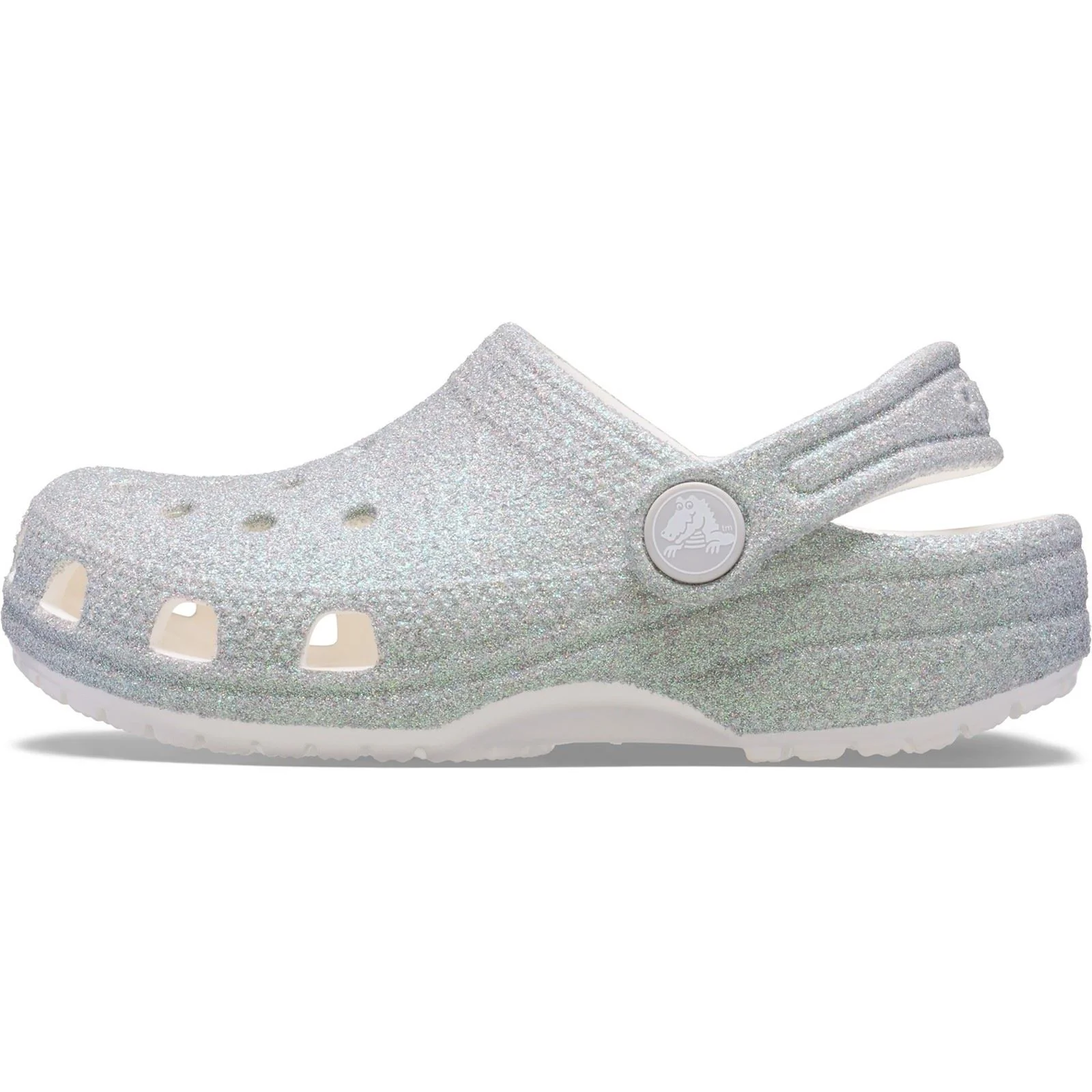 Crocs Classic Glitter Clog Thermoplastic Kids White Loafers - Image 6