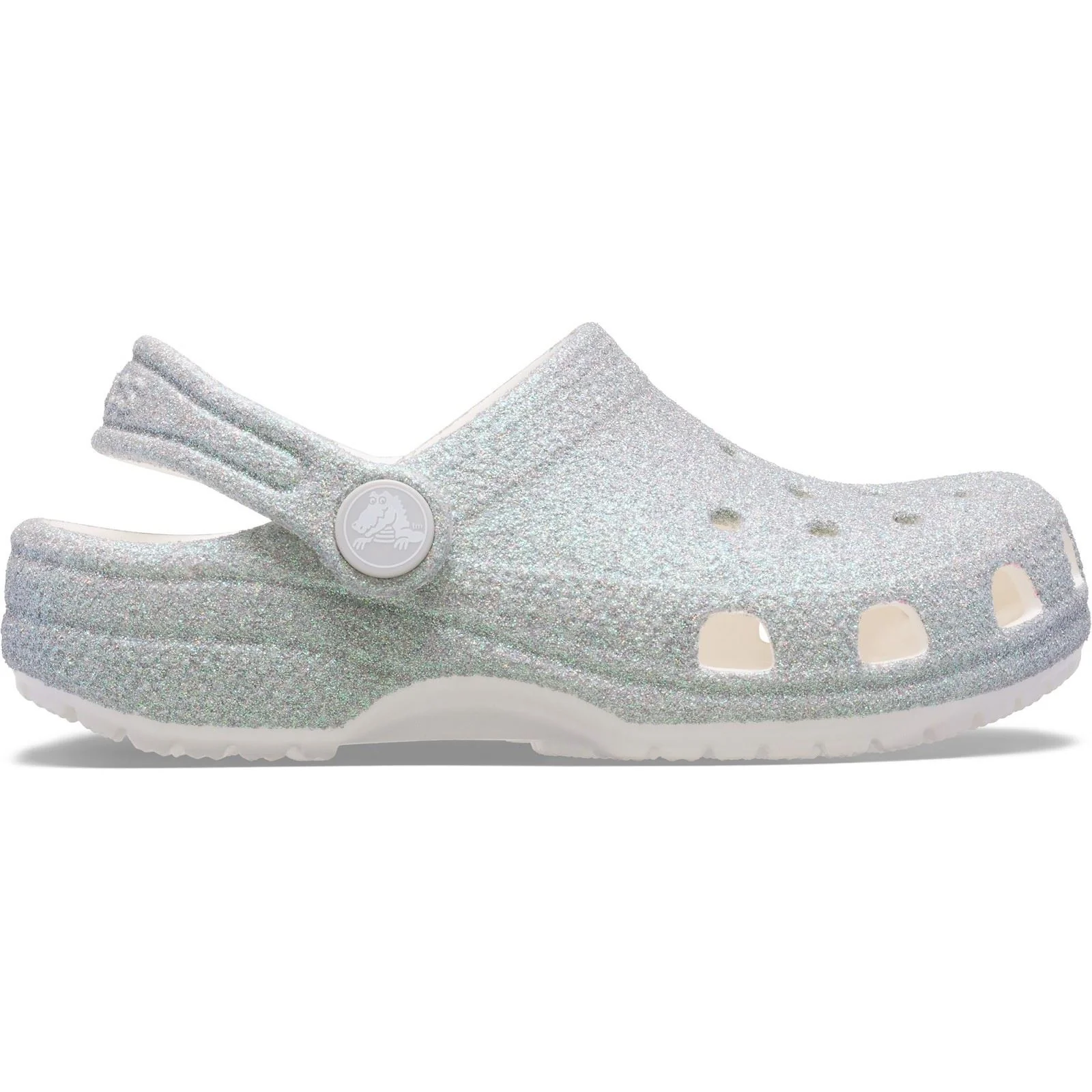 Crocs Classic Glitter Clog Thermoplastic Kids White Loafers - Image 7