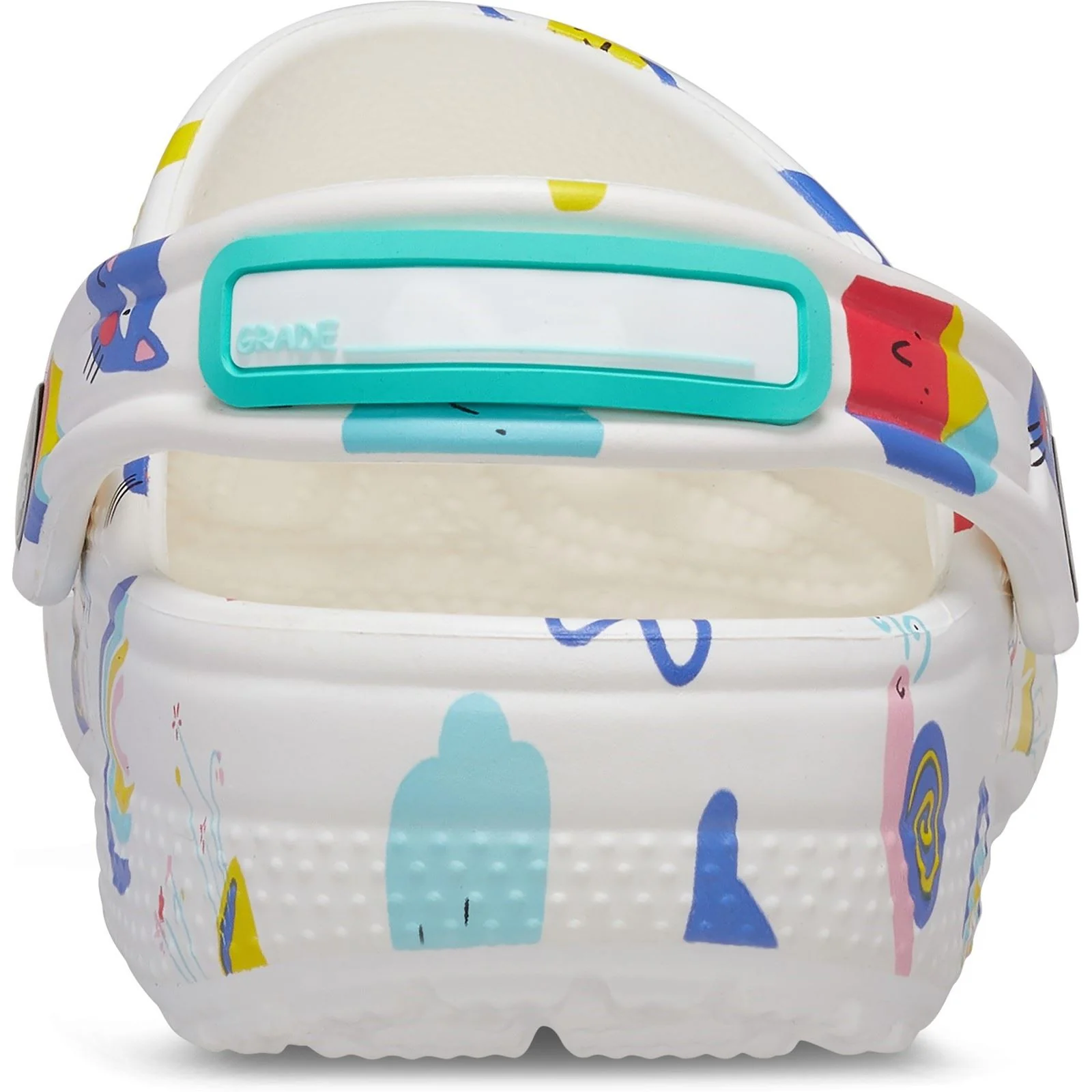 Crocs Classic Graphic Thermoplastic White/Multi Clogs - Image 3