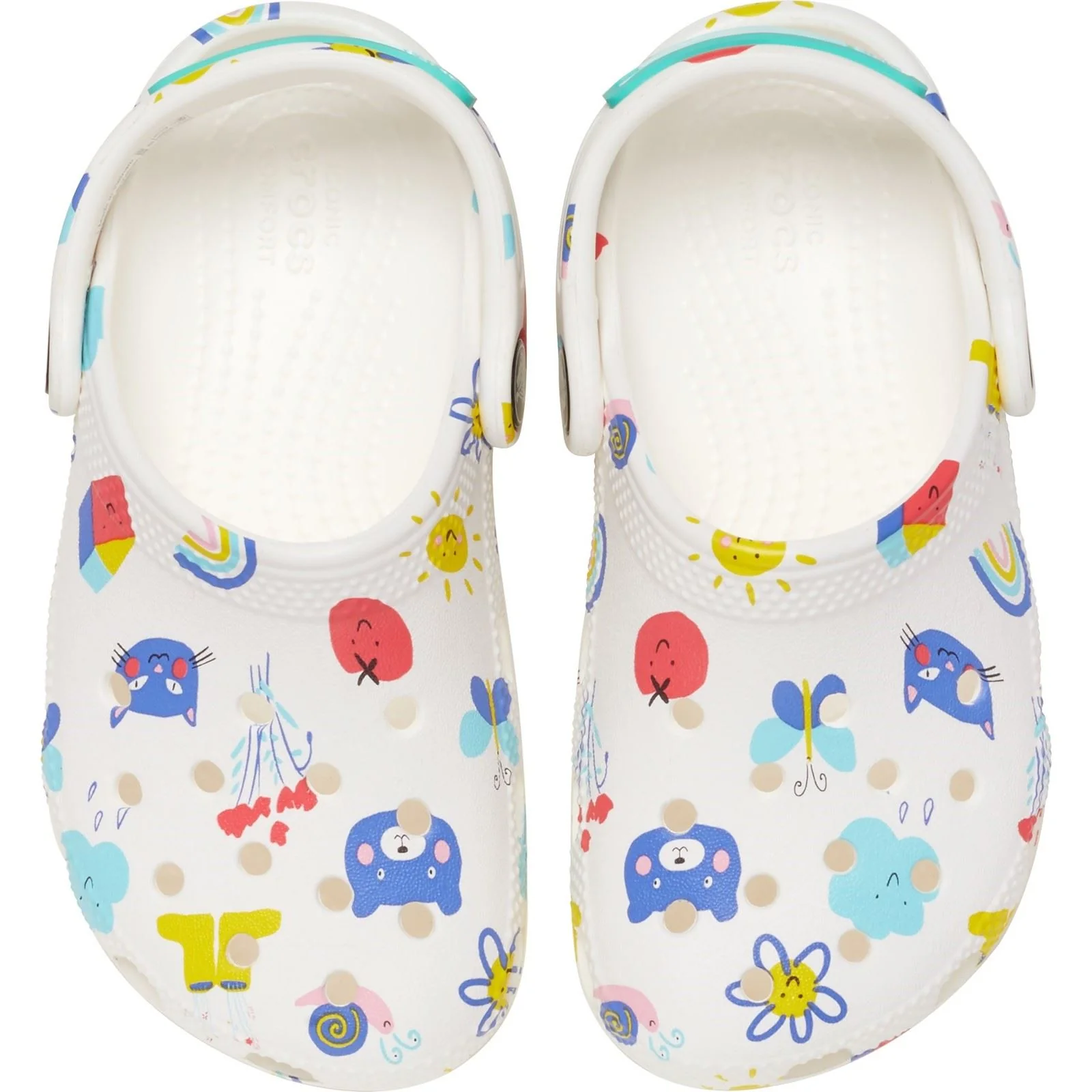 Crocs Classic Graphic Thermoplastic White/Multi Clogs - Image 6