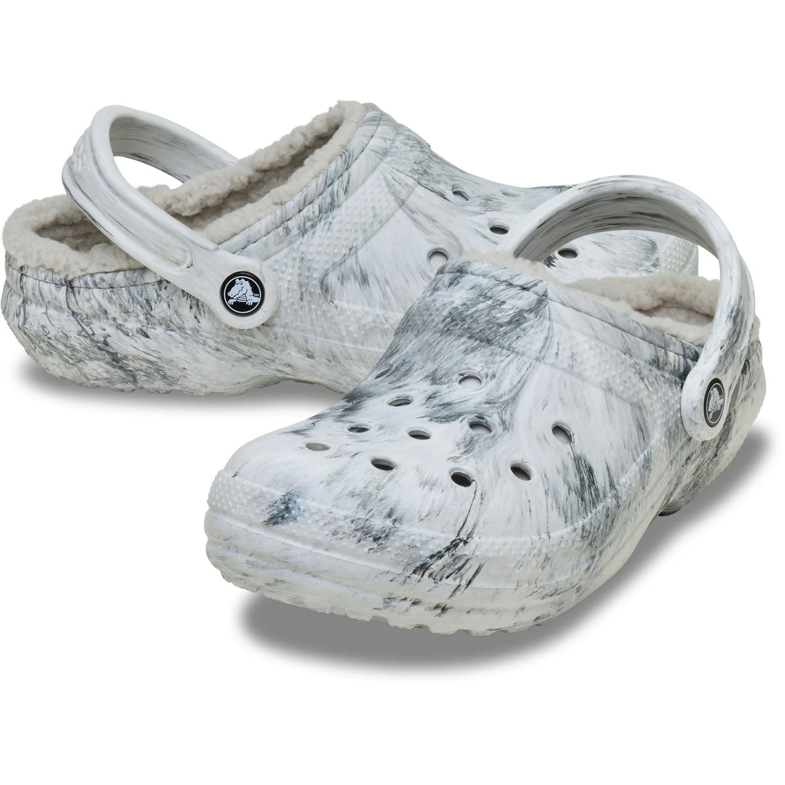 Crocs Classic Lined Clog Thermoplastic Women's Grey Swirl Clogs - Image 3
