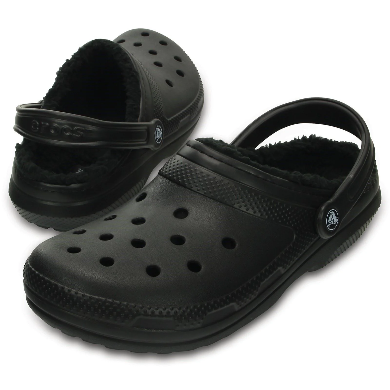 Crocs Classic Lined Clog in Black - Image 2