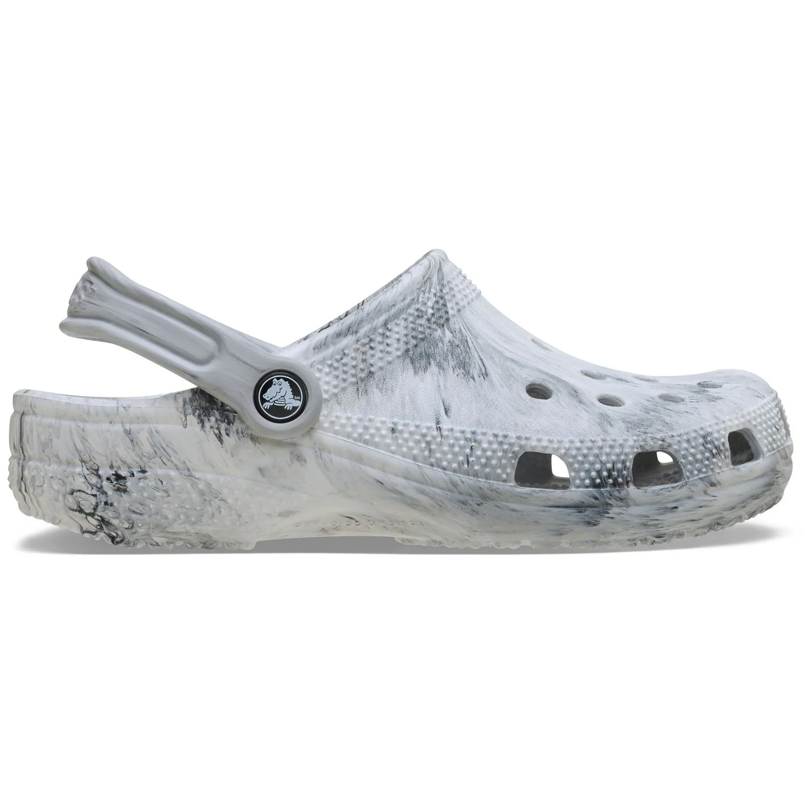 Crocs Classic Marbled Clog Thermoplastic White/Black Clogs - Image 7