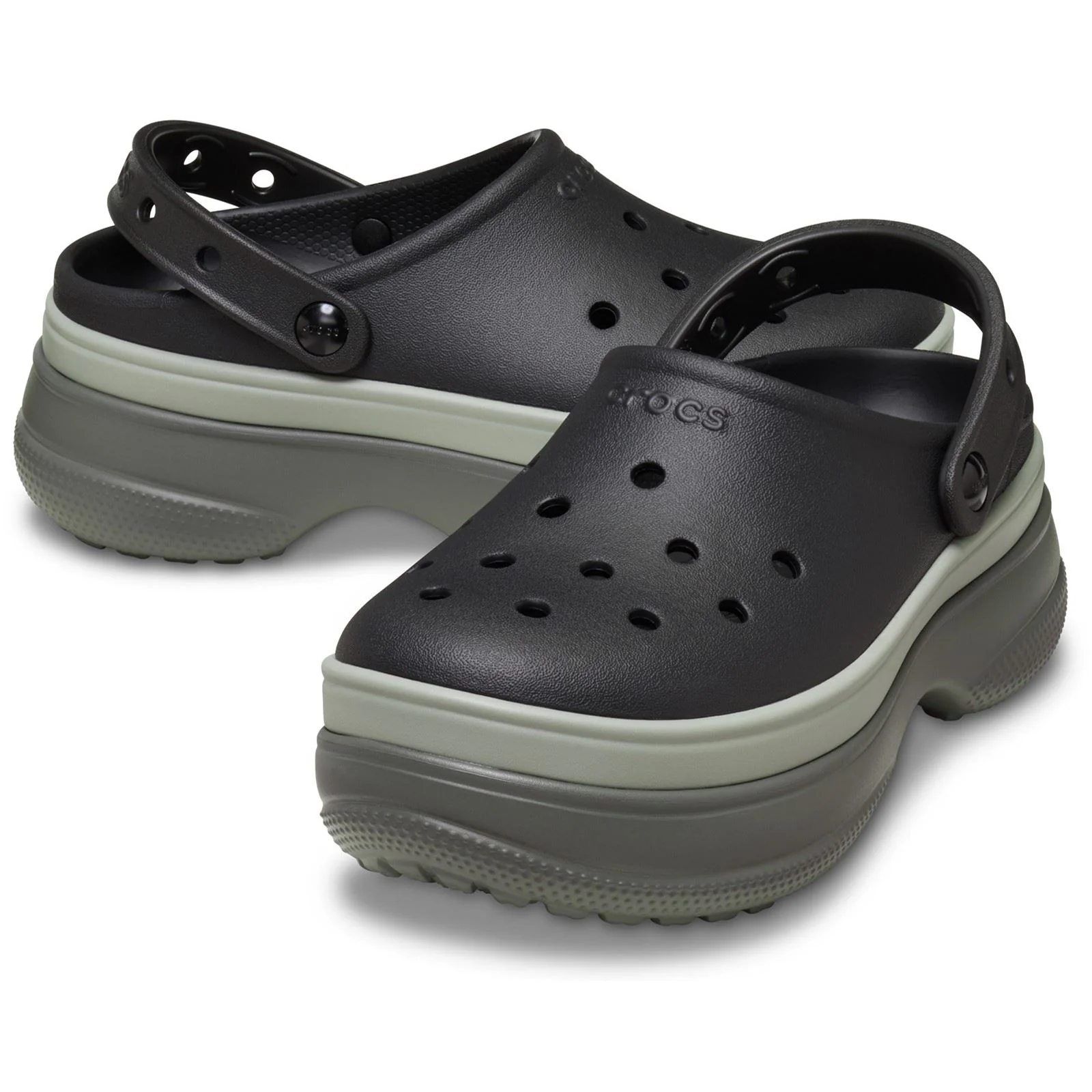 Crocs Classic Stacked Thermoplastic Black Clogs - Image 3