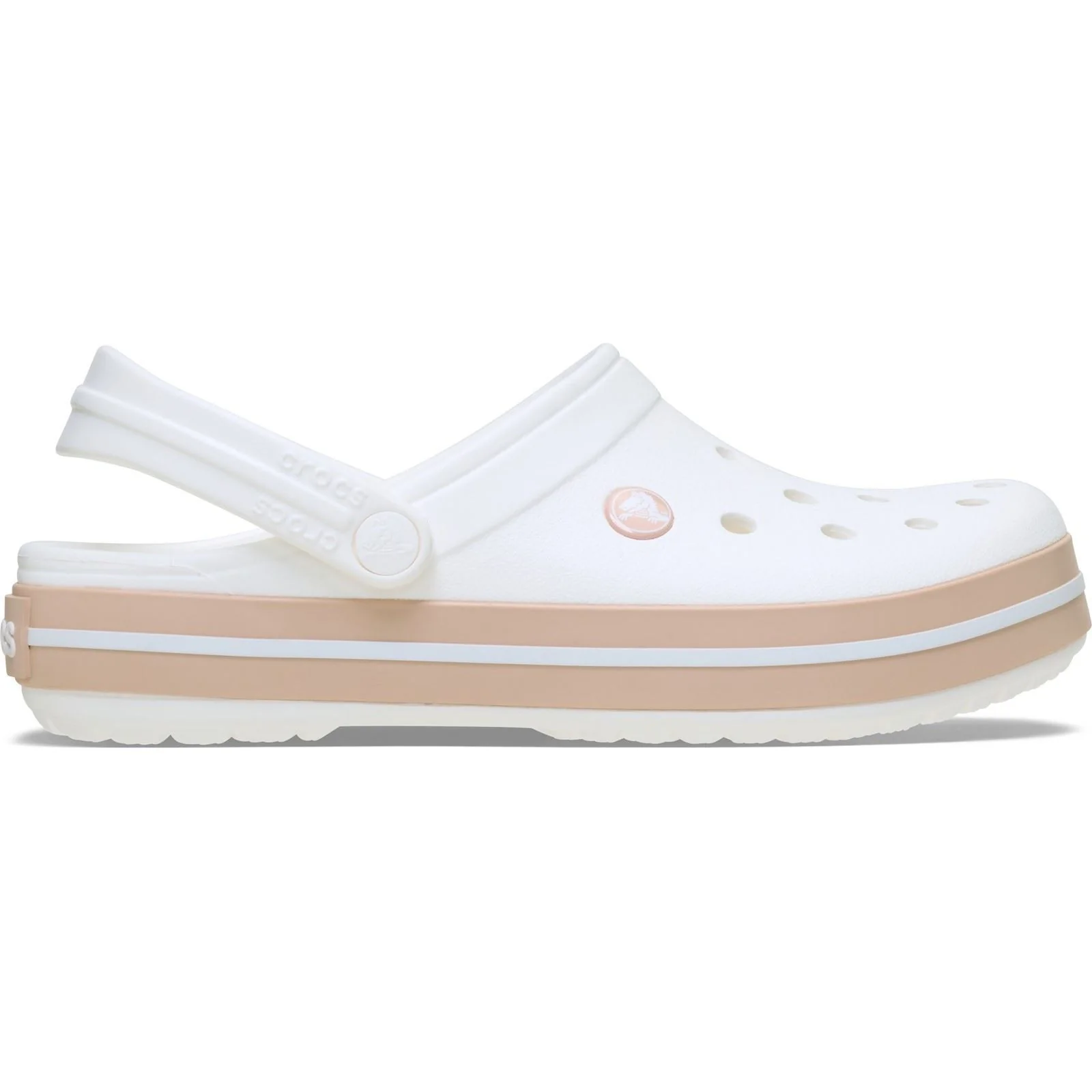 Crocs Crocband Thermoplastic White/Pink Caramel Clogs - Image 7