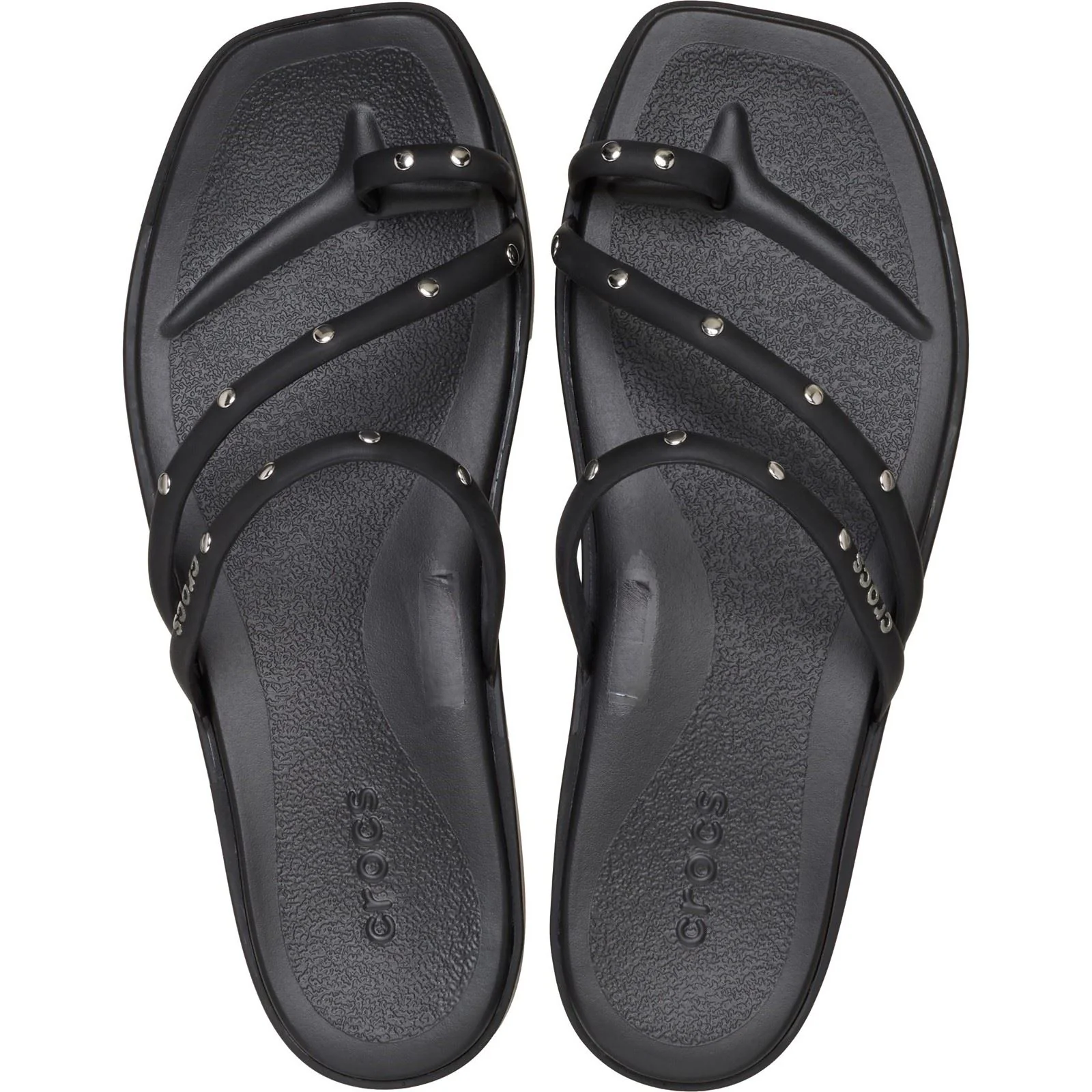 Crocs Miami Studded Toe Loop Thermoplastic Women's Black Sandals - Image 5