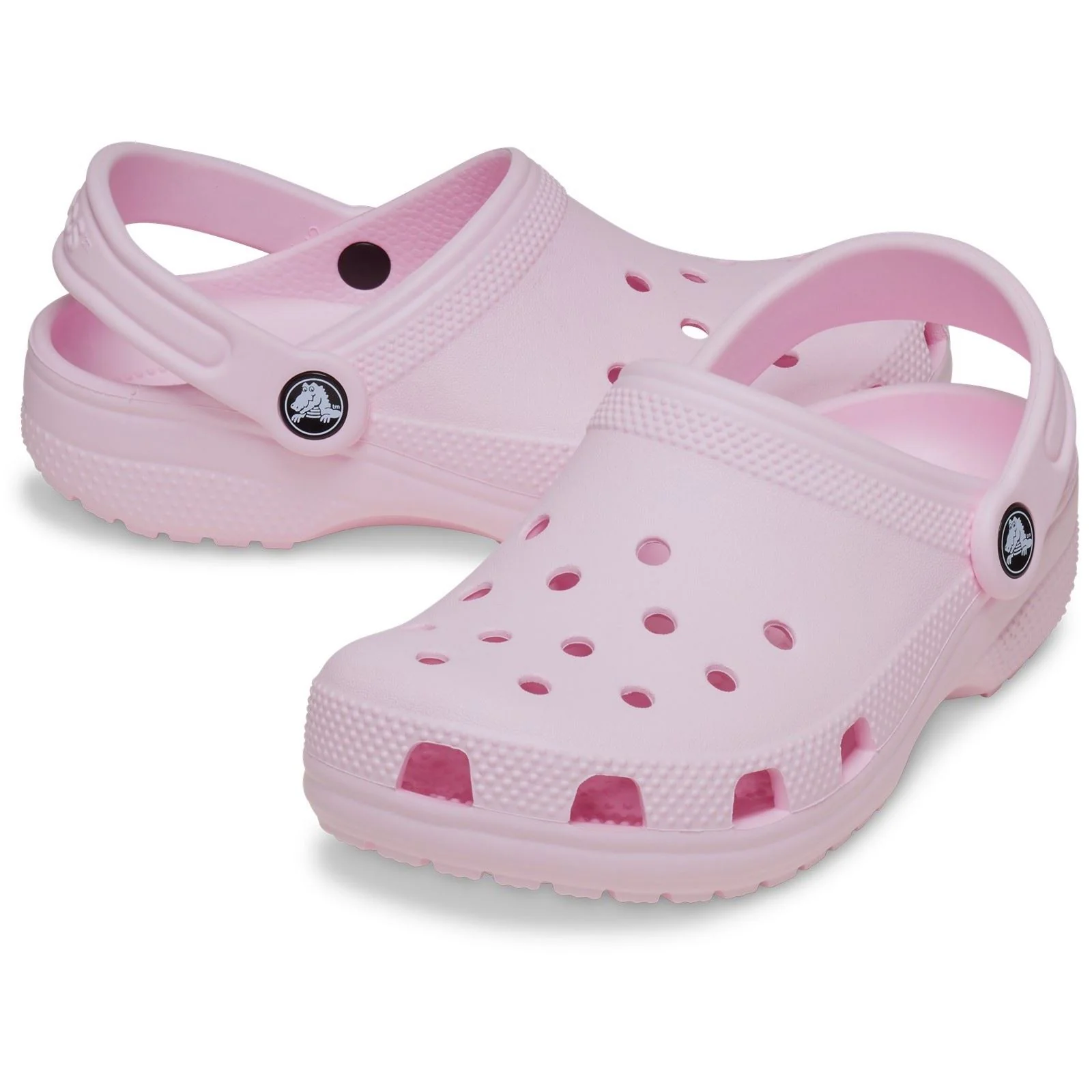Crocs Toddler Classic Croslite Rubber Pink Milk Loafers - Image 3