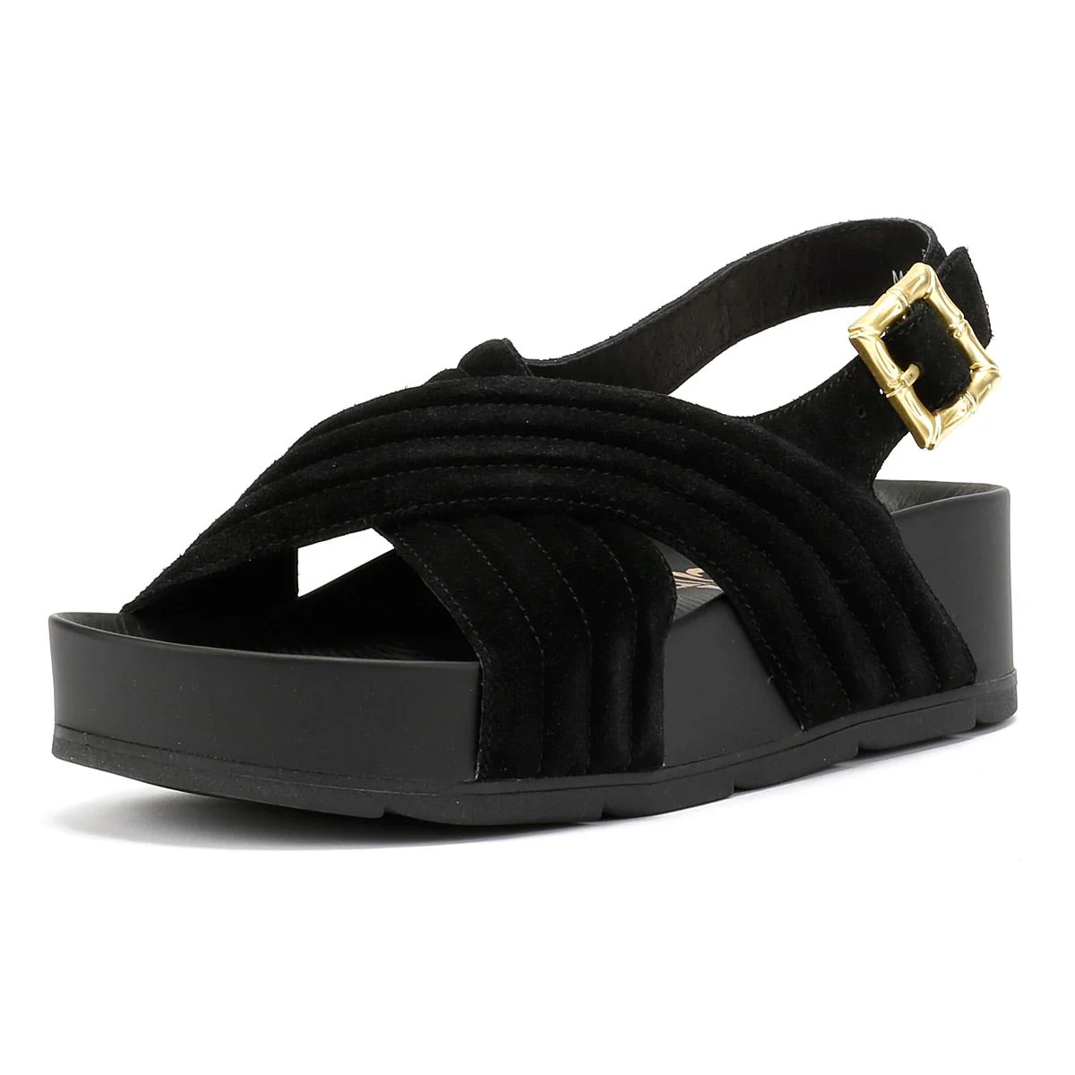 Desert Fleur Sparks Suede Women's Black Sandals - Image 3