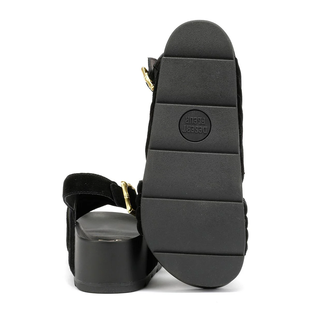 Desert Fleur Sparks Suede Women's Black Sandals - Image 4