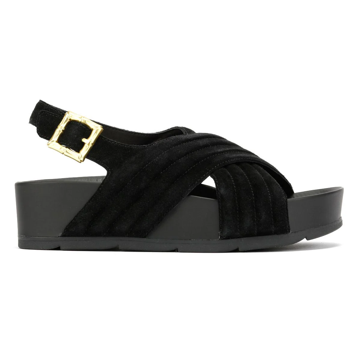 Desert Fleur Sparks Suede Women's Black Sandals - Image 5