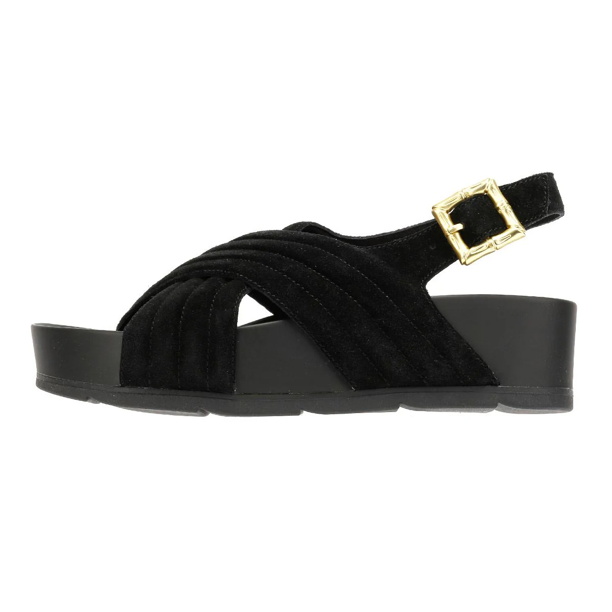 Desert Fleur Sparks Suede Women's Black Sandals - Image 6