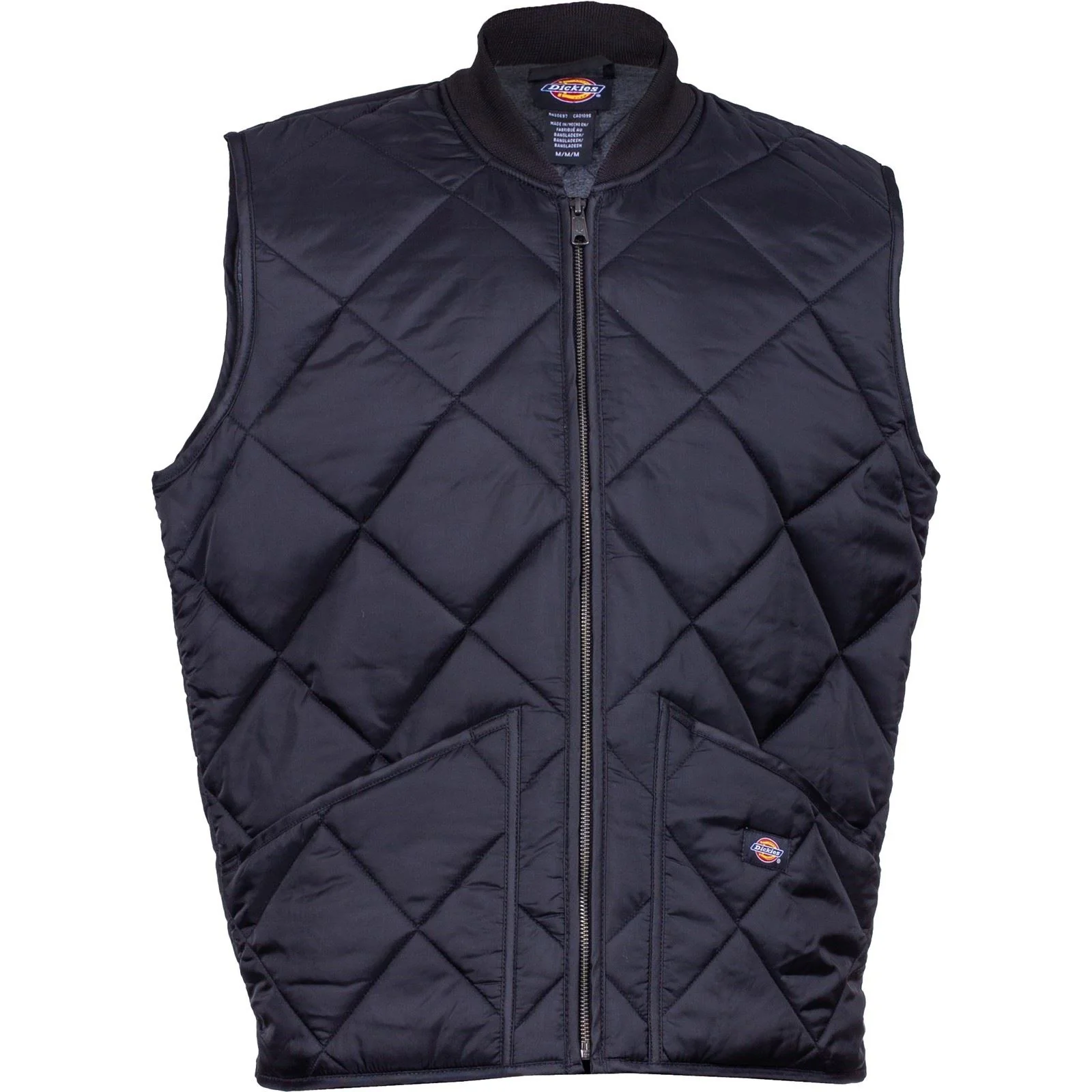 Dickies Men's Diamond Quilted Vest in Black - Image 3