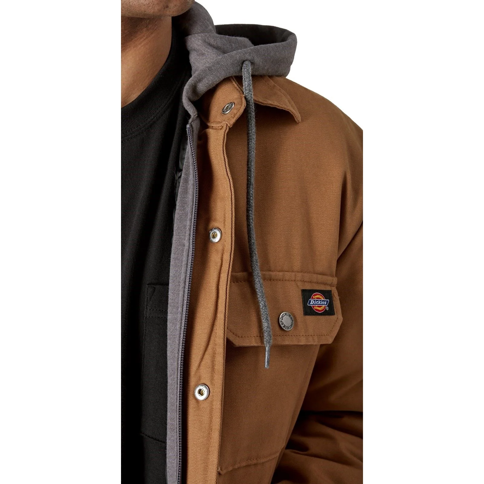Dickies Men's Duck Shirt Jacket in Brown Duck - Image 3