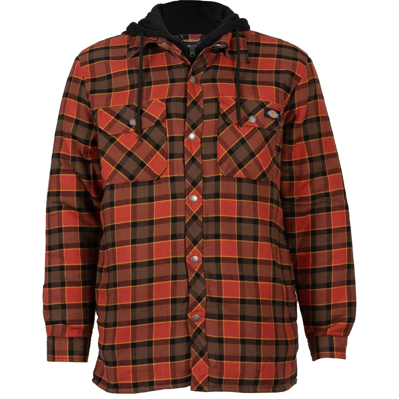 Dickies Fleece Hooded Flannel Shirt Men's Red Shirt Jacket - Image 5