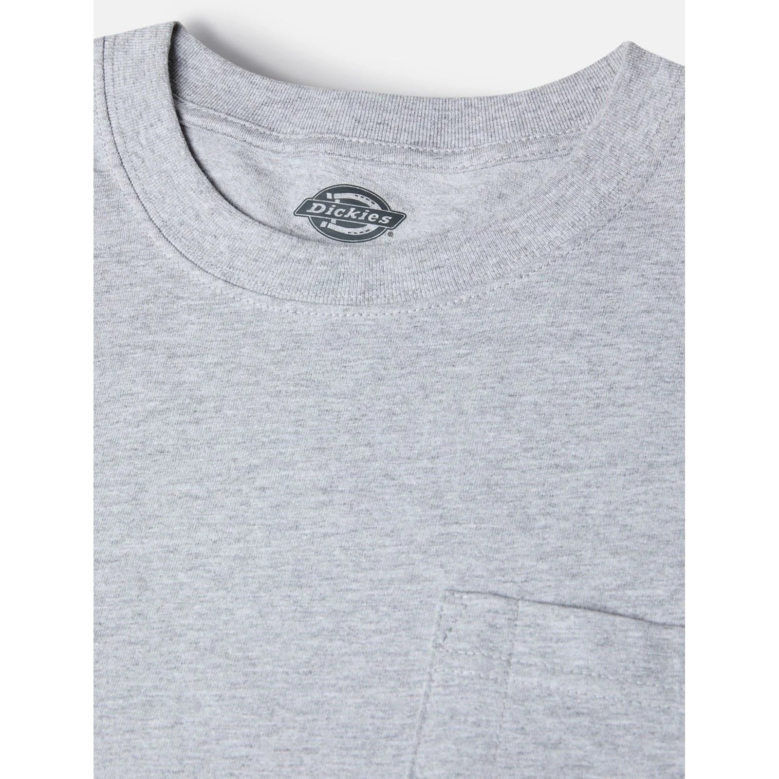 Dickies Pocket Long Sleeve Cotton Men's Grey T-Shirt - Image 4