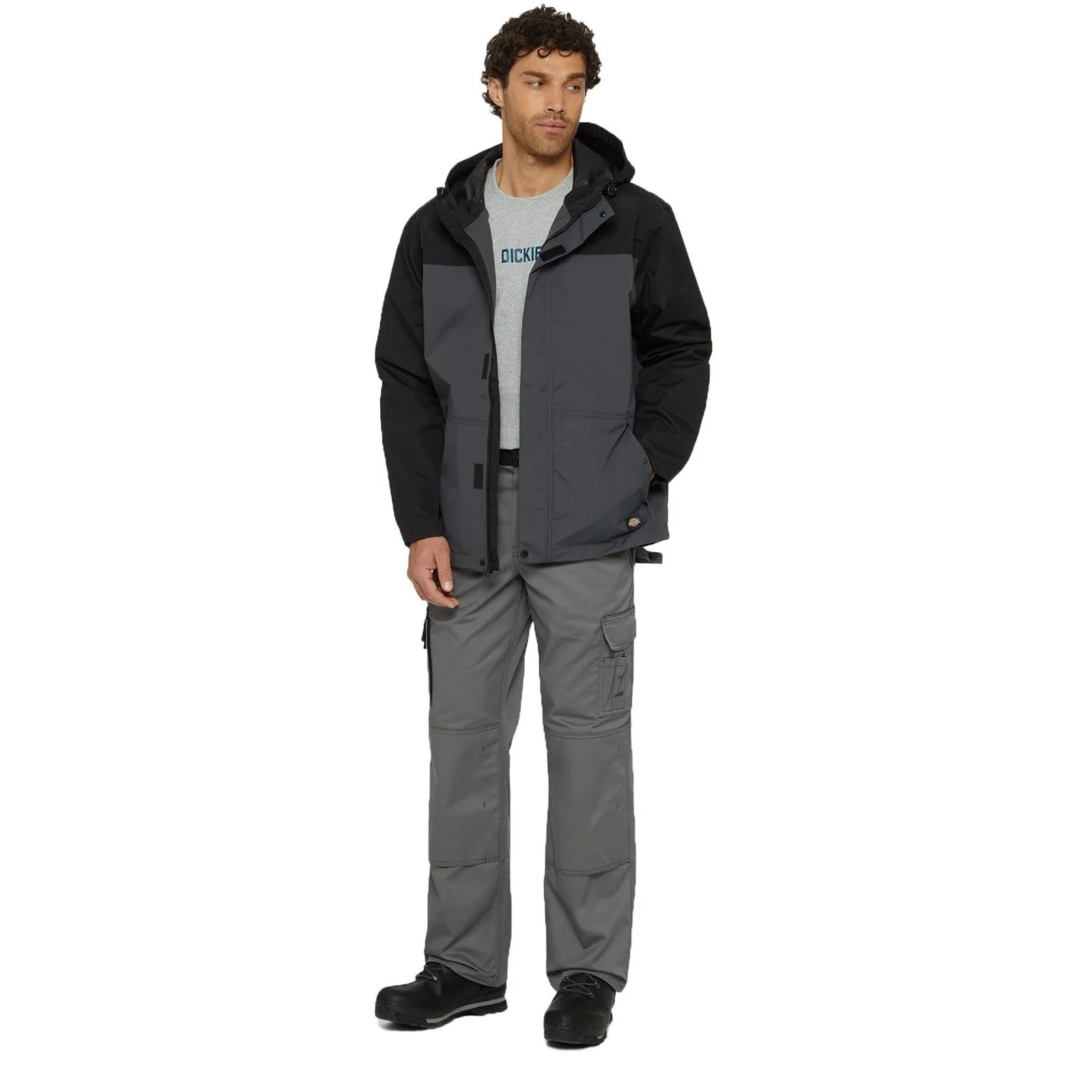 Dickies Men's Waterproof Rain Jacket in Charcoal - Image 3