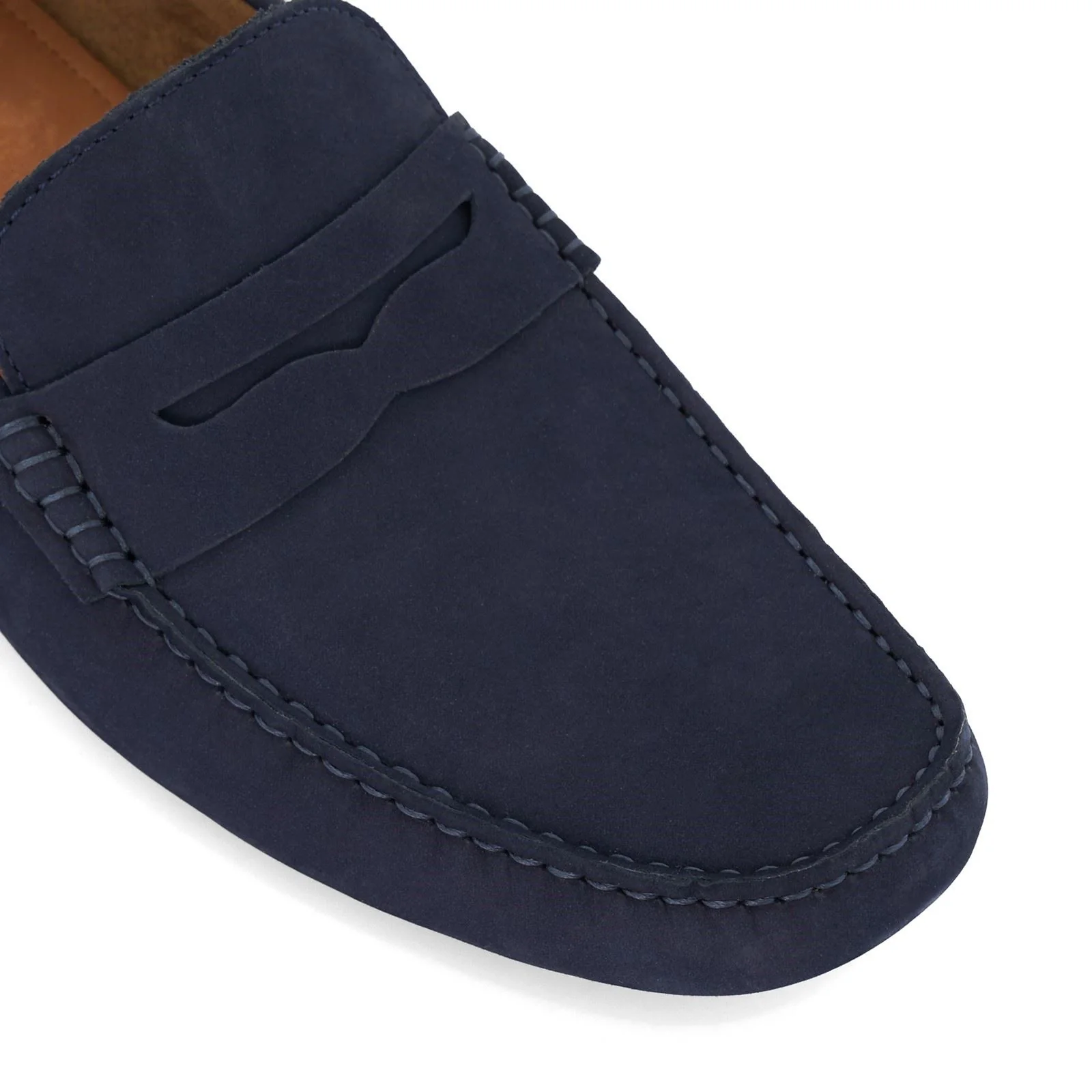 Dune Bradlay Suede Men's Blue Moccasins Shoes - Image 6