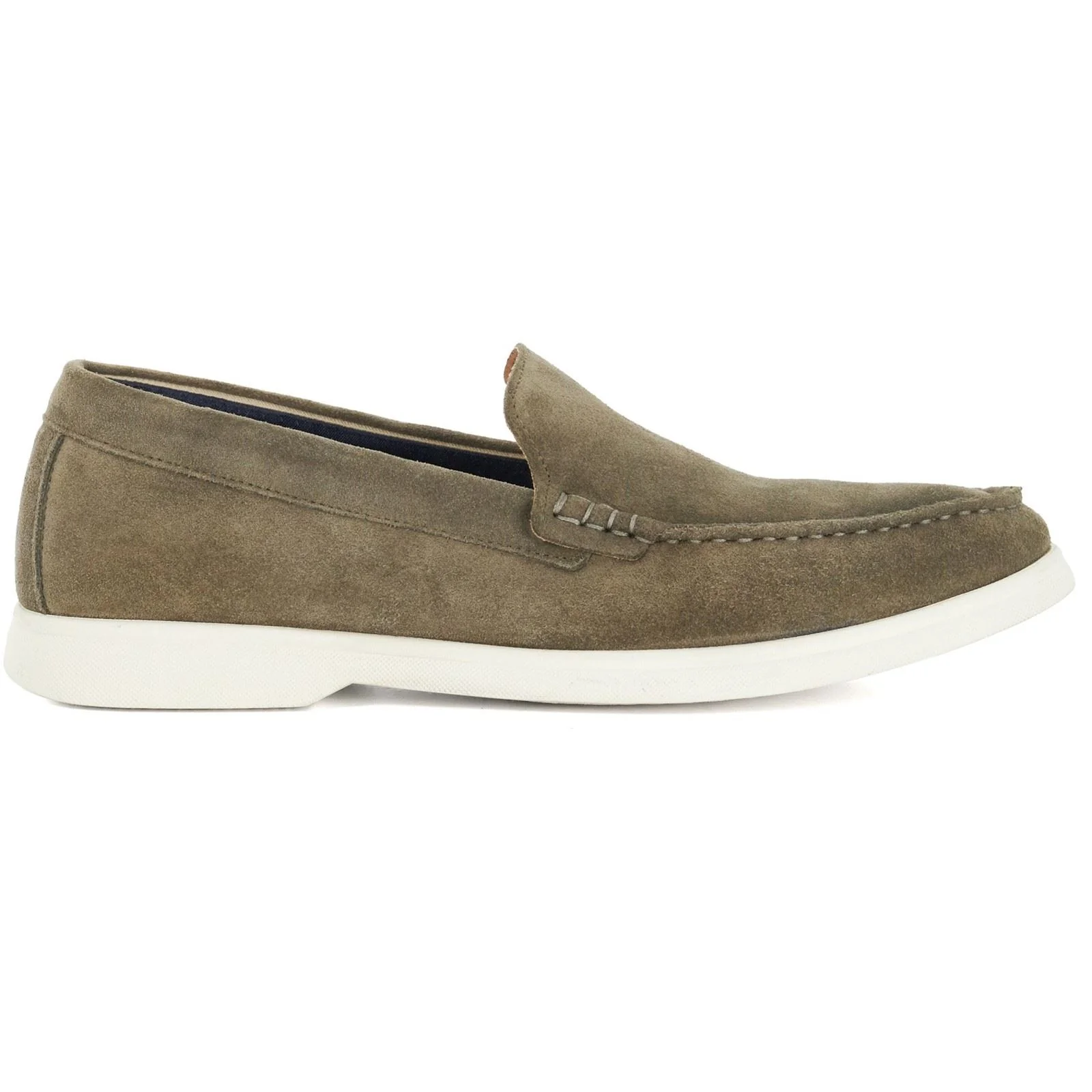 Dune Buftonn Suede Men's Khaki Loafers - Image 4