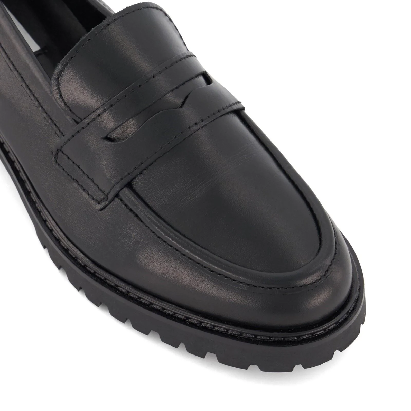 Dune Gild Leather Women's Black Loafers - Image 5