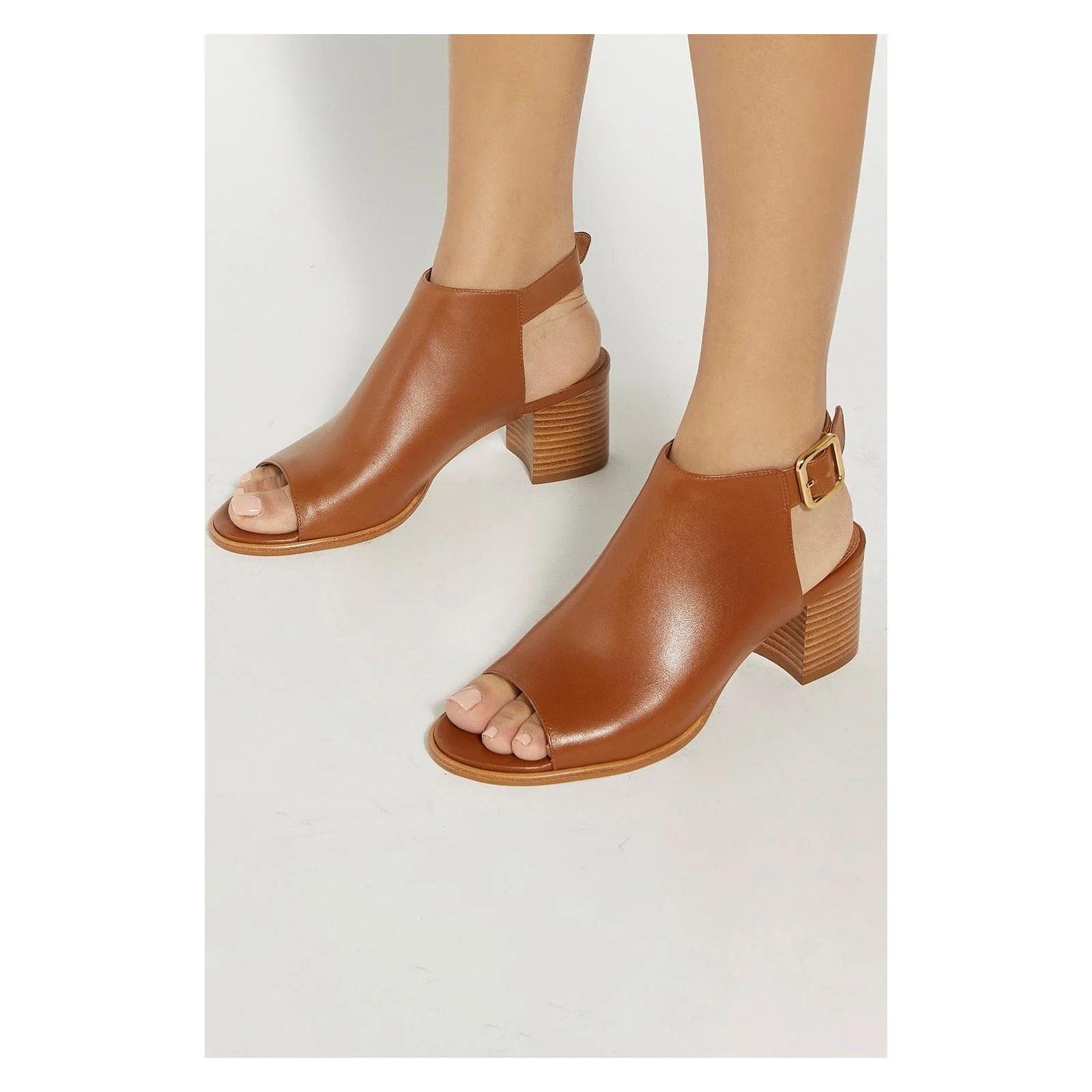 Dune Joupin Leather Women's Tan Sandals - Image 5