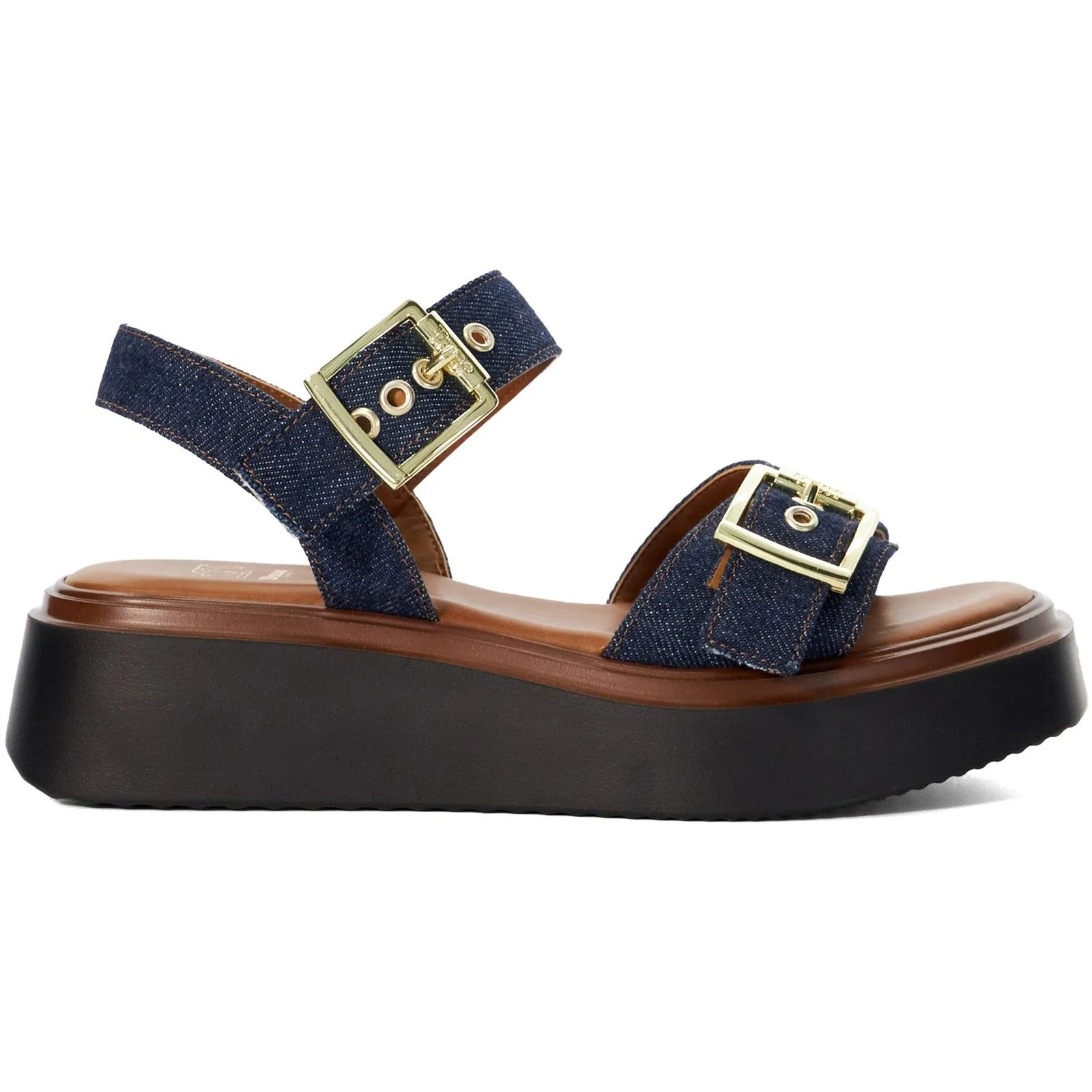 Dune Loells Denim Women's Navy Sandals - Image 4