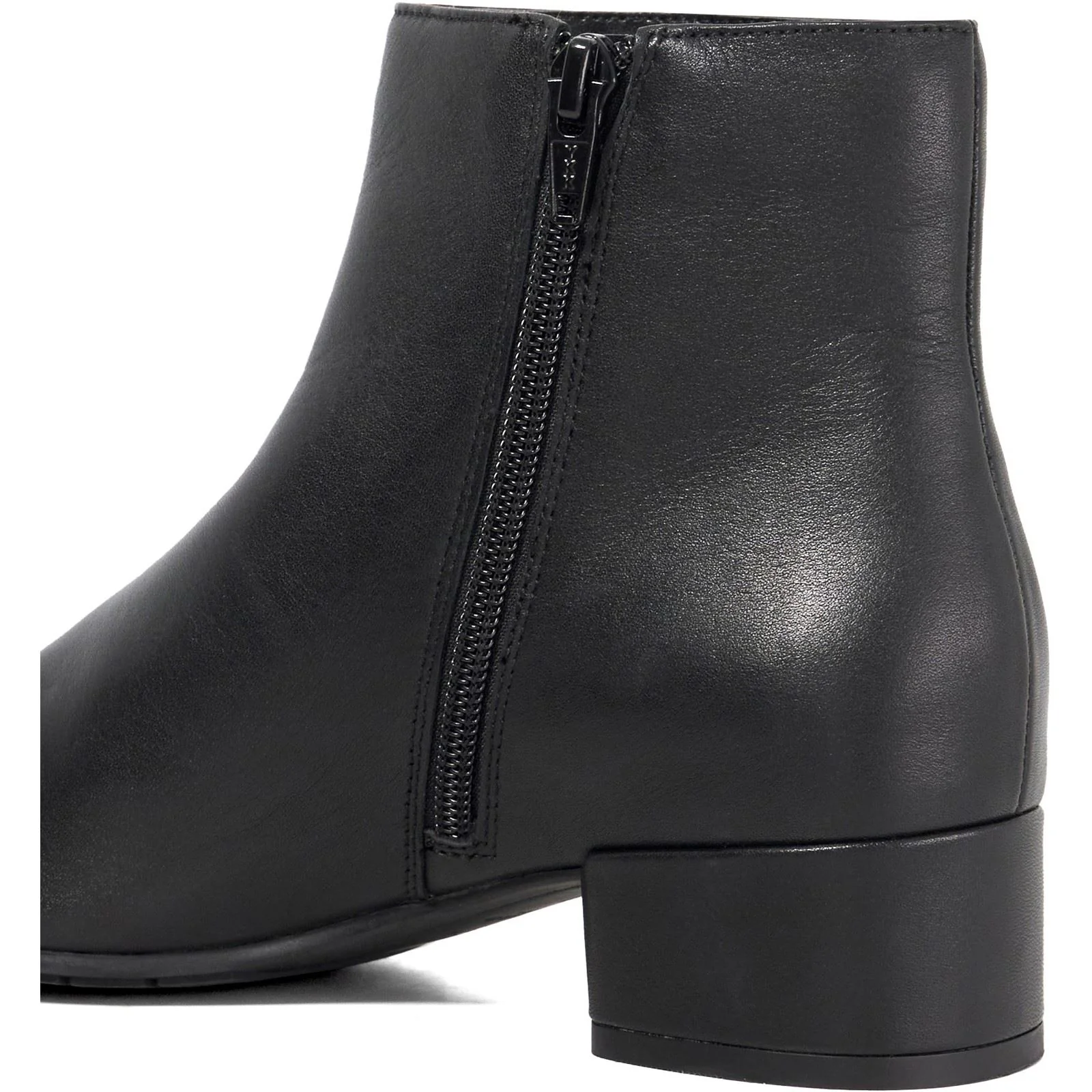 Dune Pippie Leather Women's Black Heeled Ankle Boots - Image 5