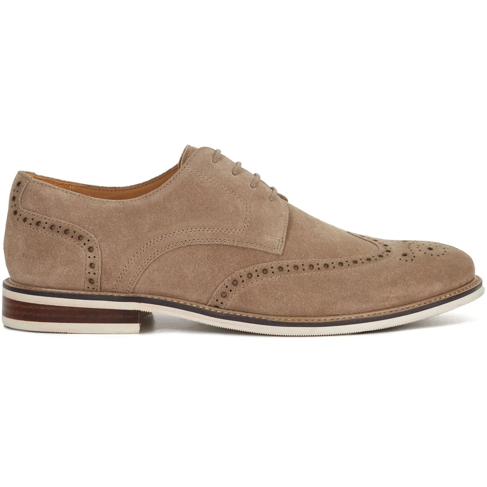 Dune Stanford Suede Men's Beige Brogues Shoes - Image 4