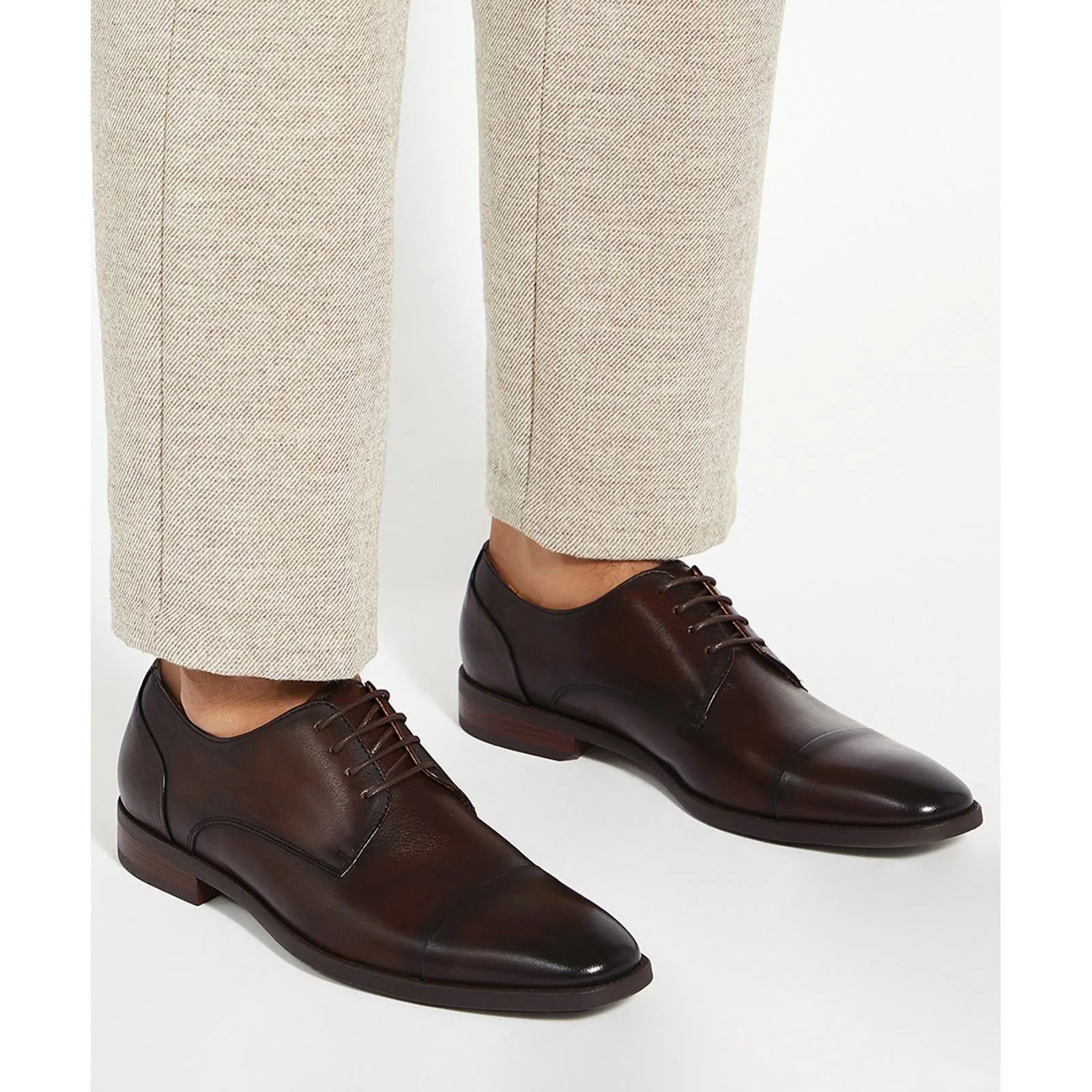Dune Suffix Leather Men's Brown Lace-Up Shoes - Image 6