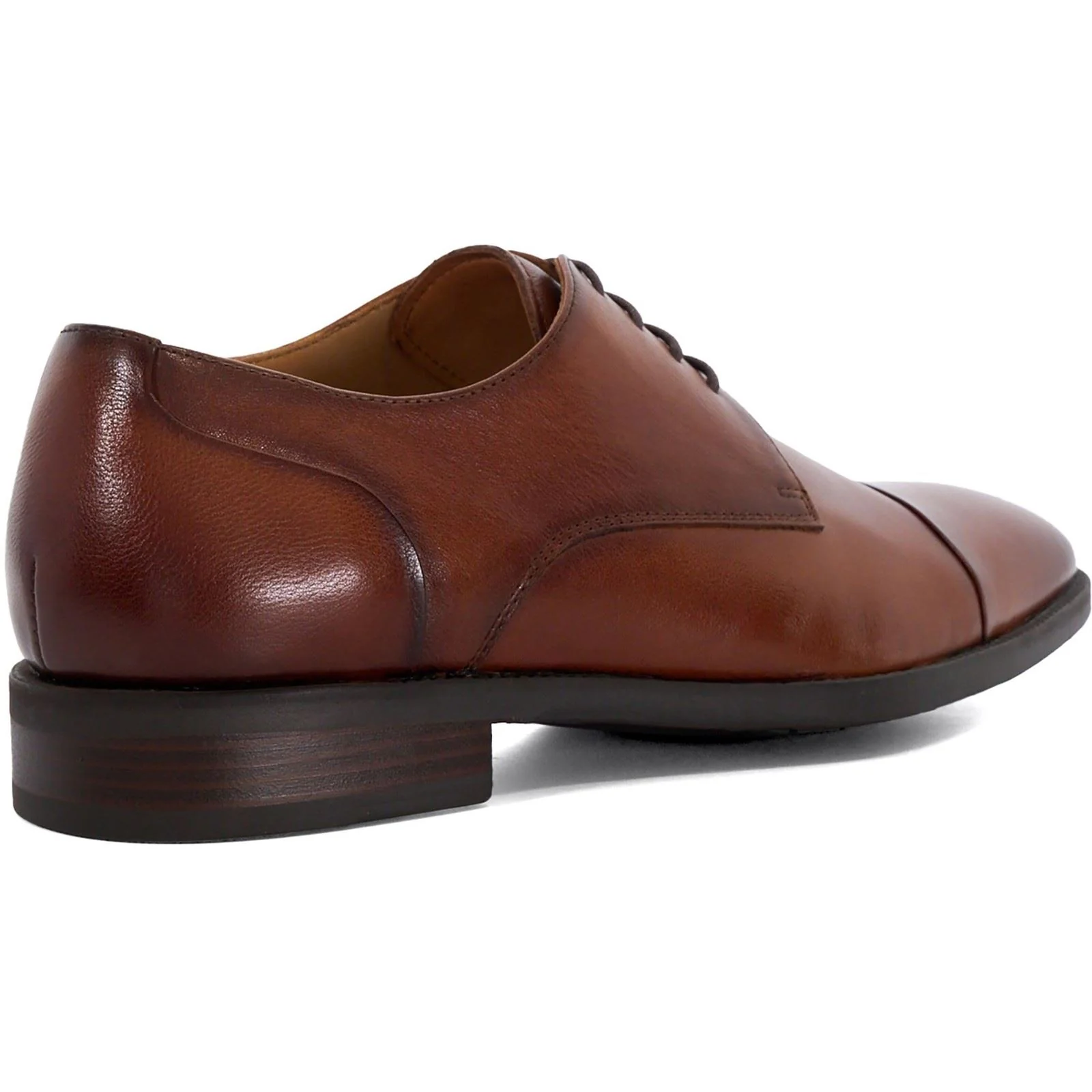 Dune Suffix Leather Men's Dark Tan Lace-Up Shoes - Image 2