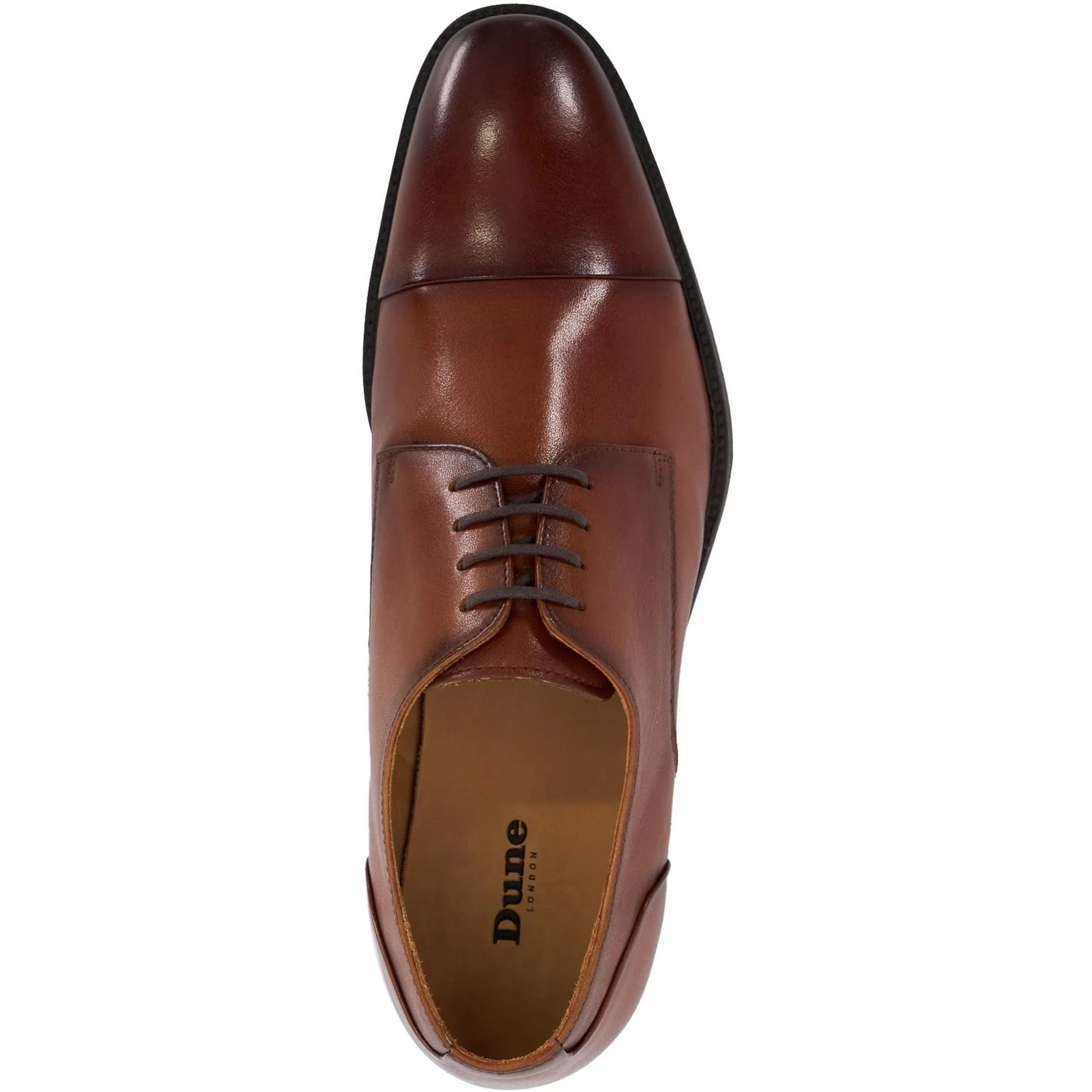 Dune Suffix Leather Men's Dark Tan Lace-Up Shoes - Image 3