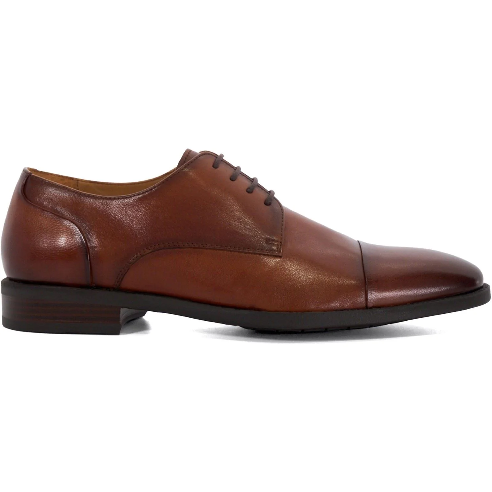 Dune Suffix Leather Men's Dark Tan Lace-Up Shoes - Image 4