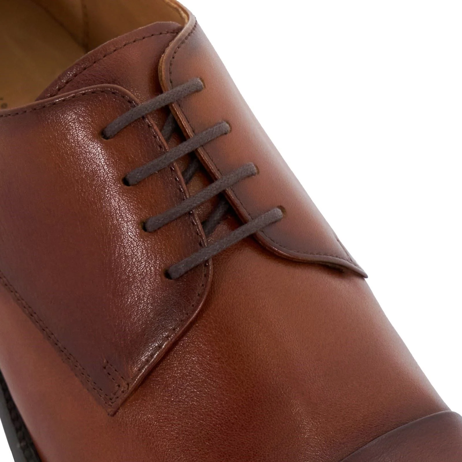 Dune Suffix Leather Men's Dark Tan Lace-Up Shoes - Image 5