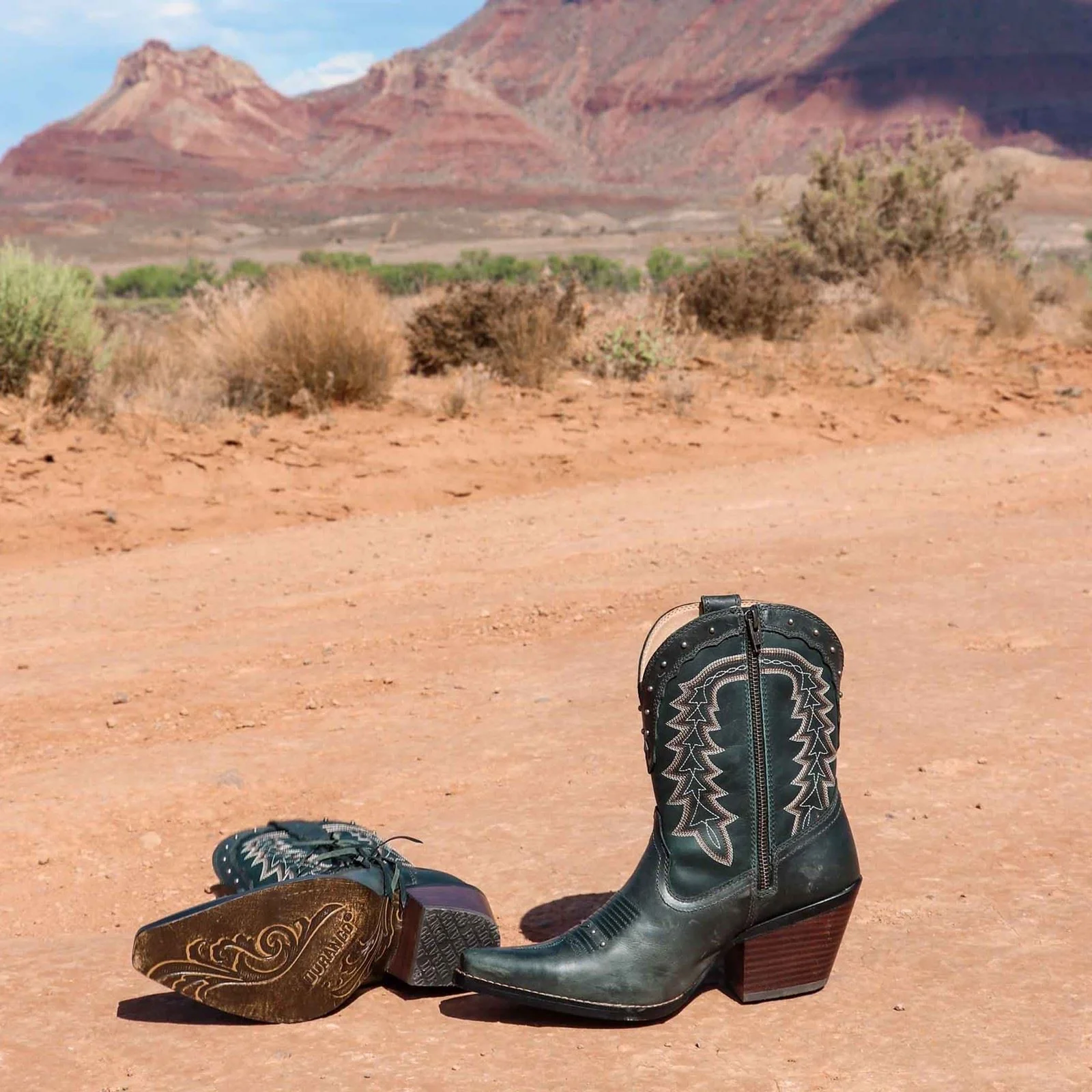 Durango Women's Crush Bootie in Saddle Brown/Denim Blue - Image 7