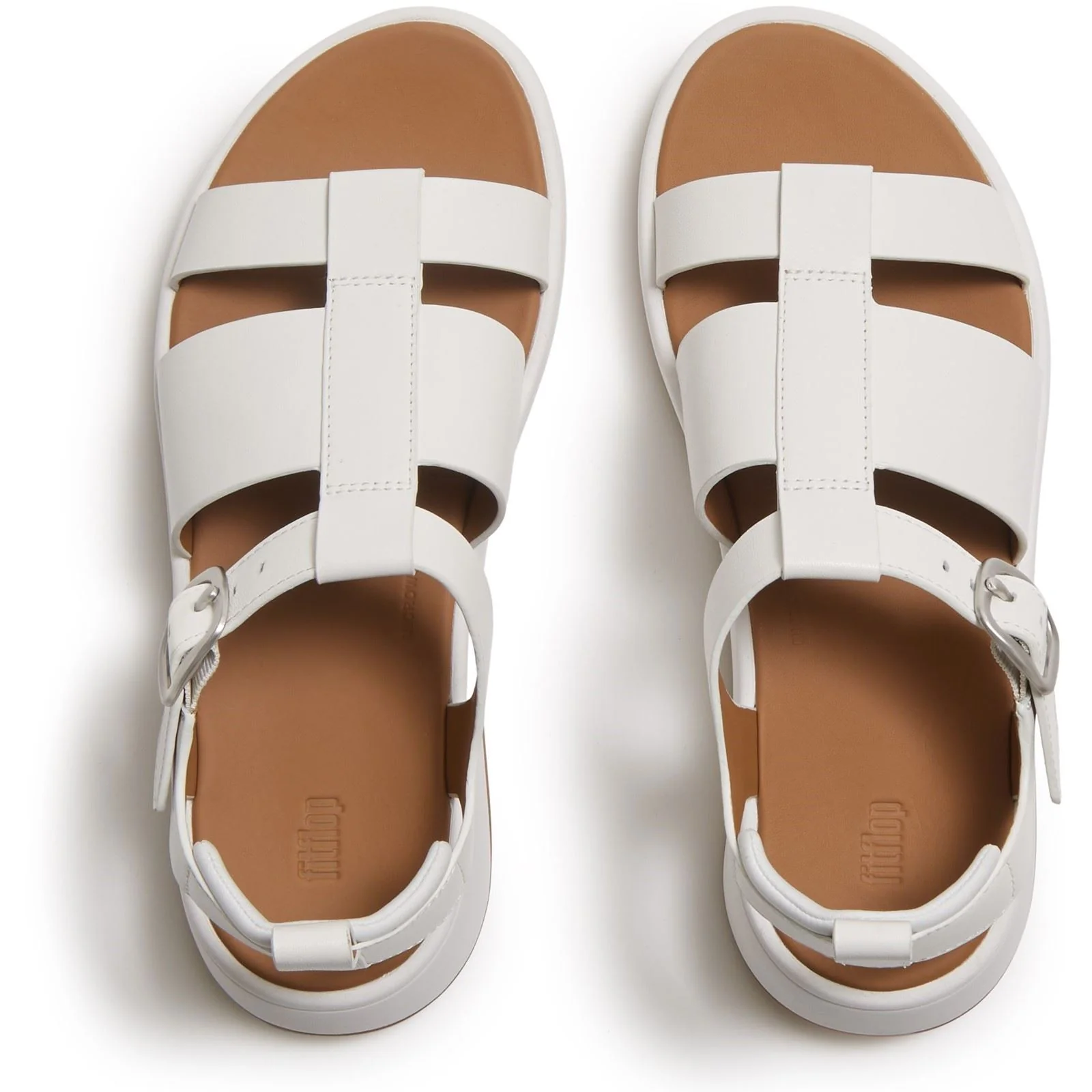 Fitflop F-Mode Fisherman Leather Women's Urban White Narrow Fit Sandals - Image 3