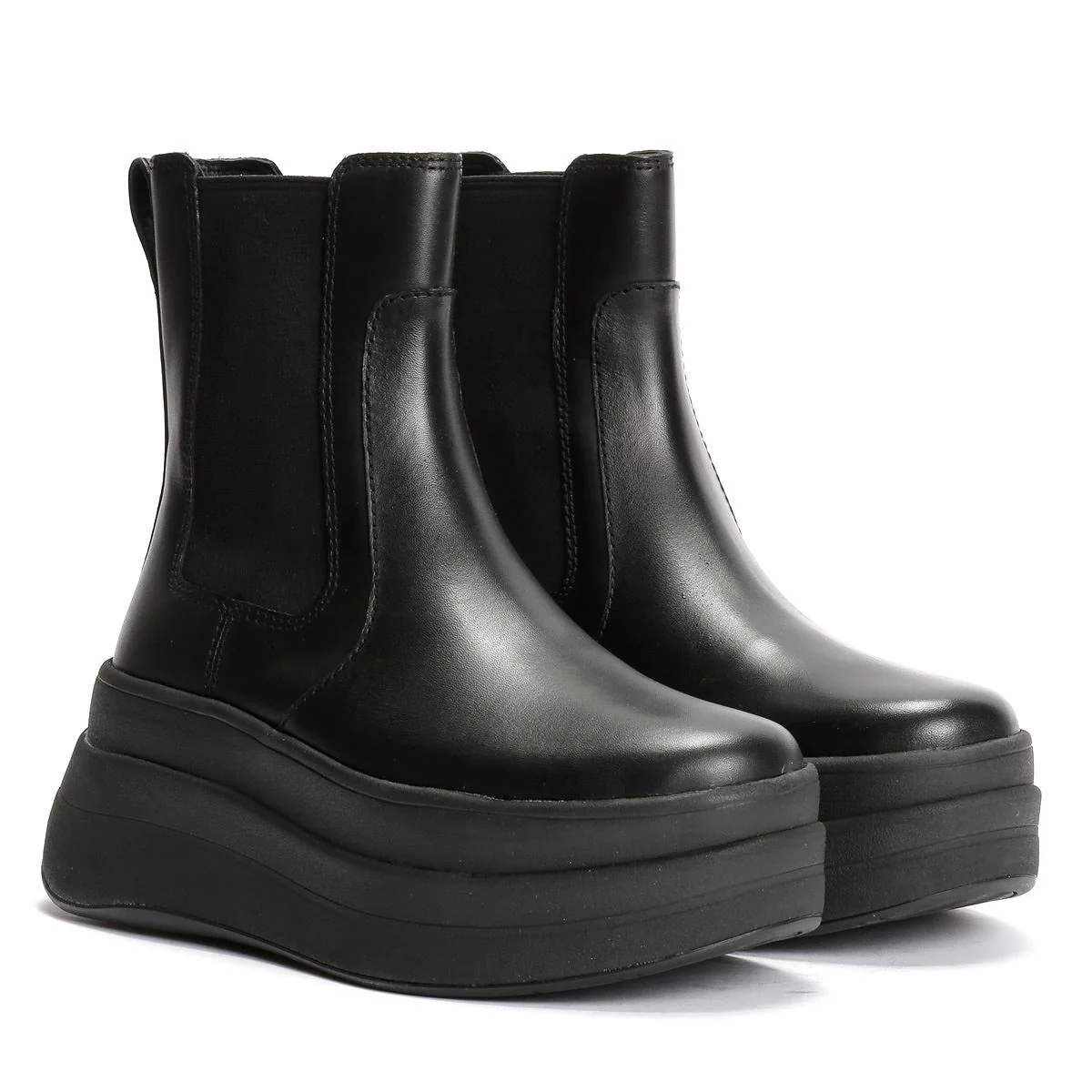 FitFlop F-Mode Leather Women's Black Boots