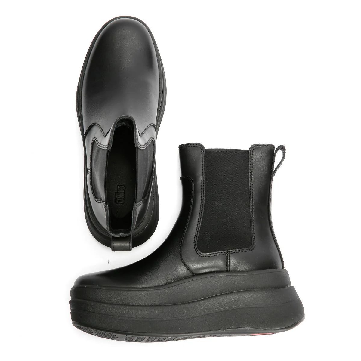 FitFlop F-Mode Leather Women's Black Boots - Image 8