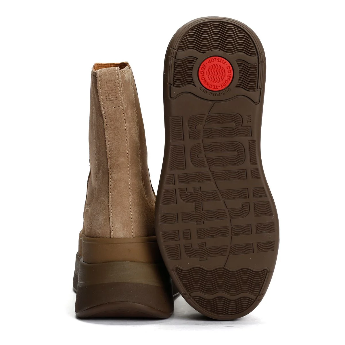 FitFlop F-Mode Suede Women's Taupe Boots - Image 4