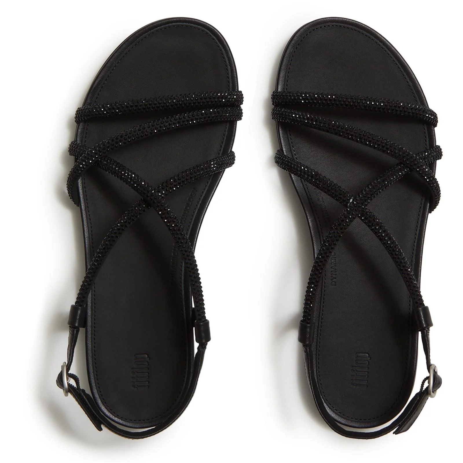Fitflop Fino Toe-Post Leather Women's All Black Sandals - Image 3