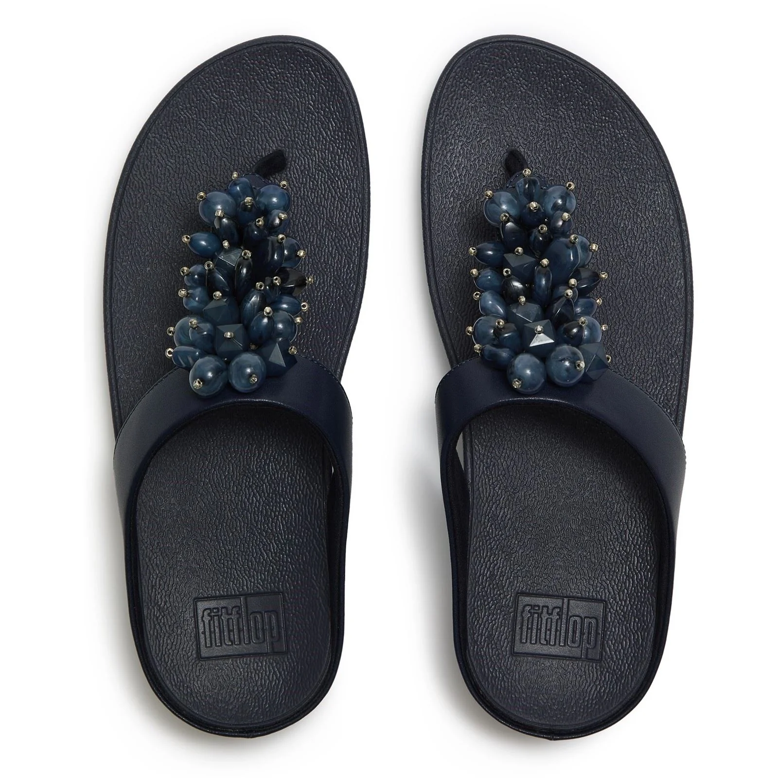 Fitflop Fino Toe-Post Polyurethane Women's Midnight Navy Sandals - Image 3