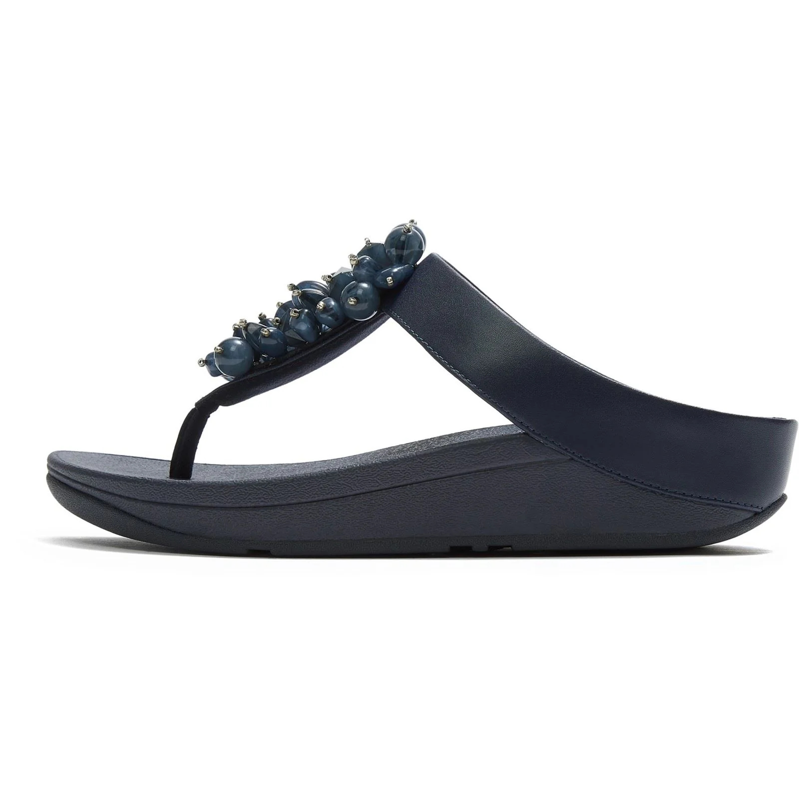 Fitflop Fino Toe-Post Polyurethane Women's Midnight Navy Sandals - Image 4