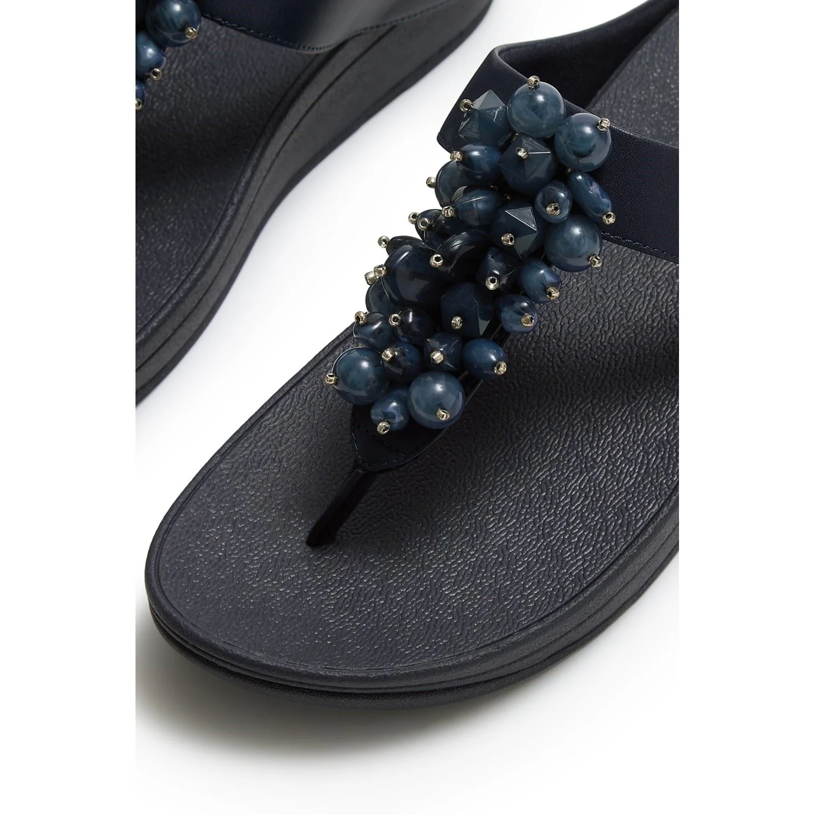 Fitflop Fino Toe-Post Polyurethane Women's Midnight Navy Sandals - Image 5