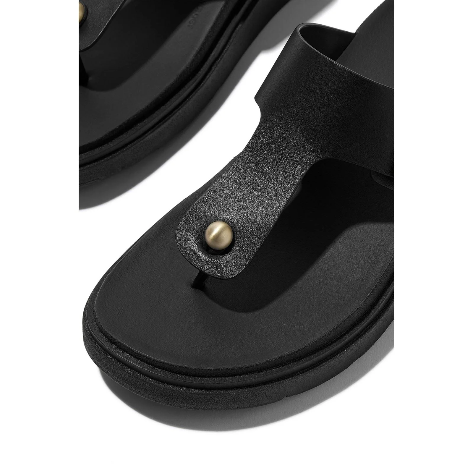 Fitflop Gen-FF Toe-Post Leather Women's Black Sandals - Image 5