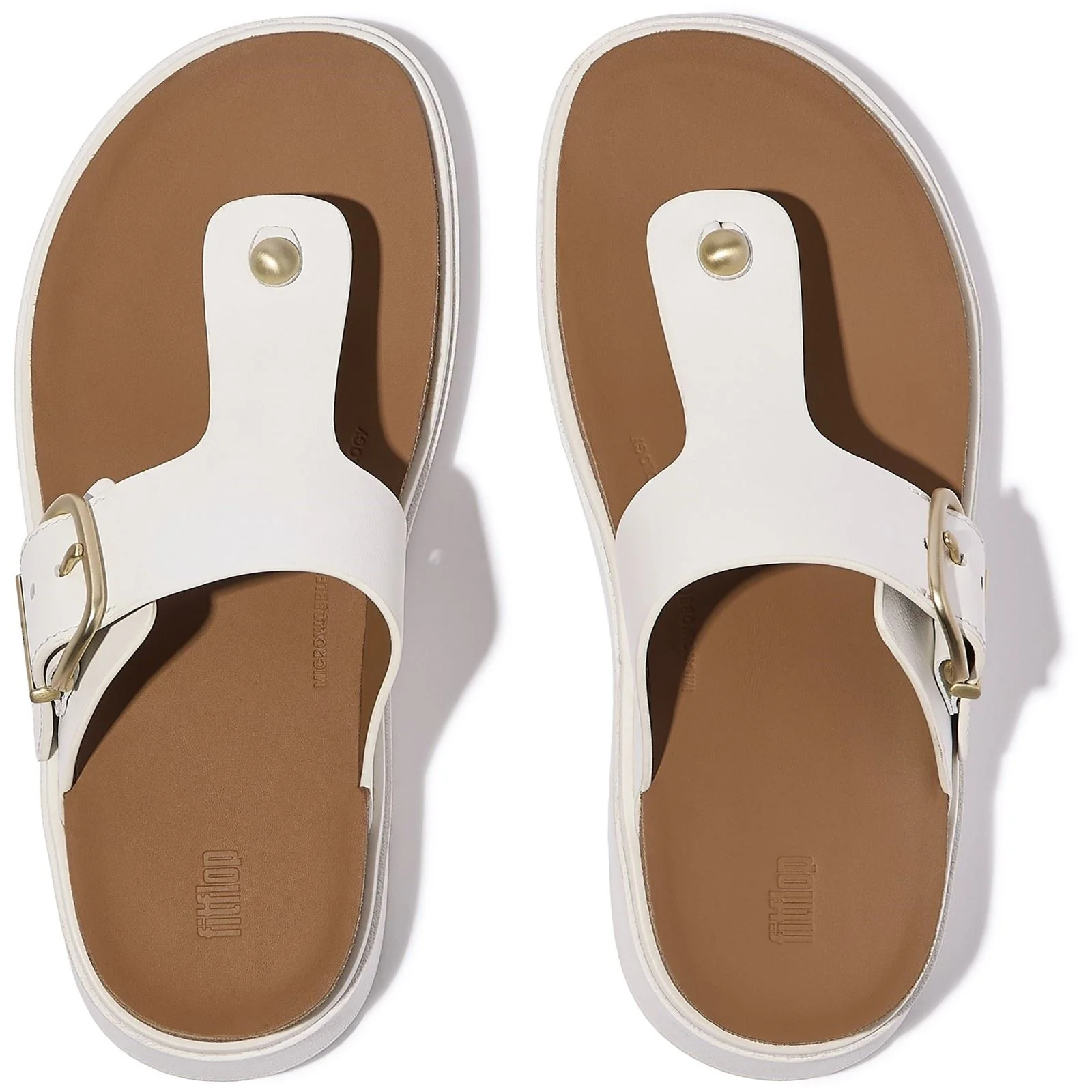 Fitflop Gen-FF Toe-Post Leather Women's Urban White Sandals - Image 3