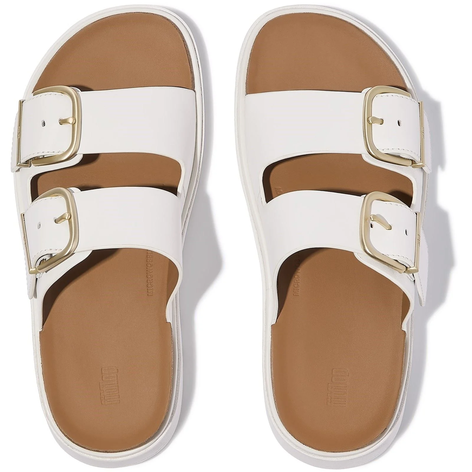 Fitflop Gen-FF Two-Bar Leather Women's Urban White Sandals - Image 3
