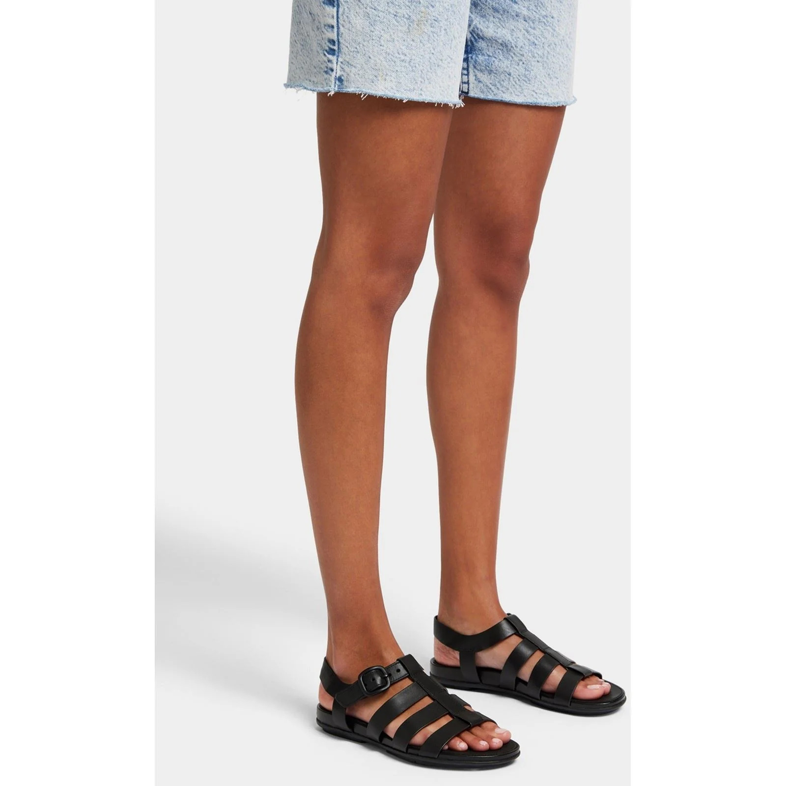 Fitflop Gracie Fisherman Leather Women's All Black Sandals - Image 7